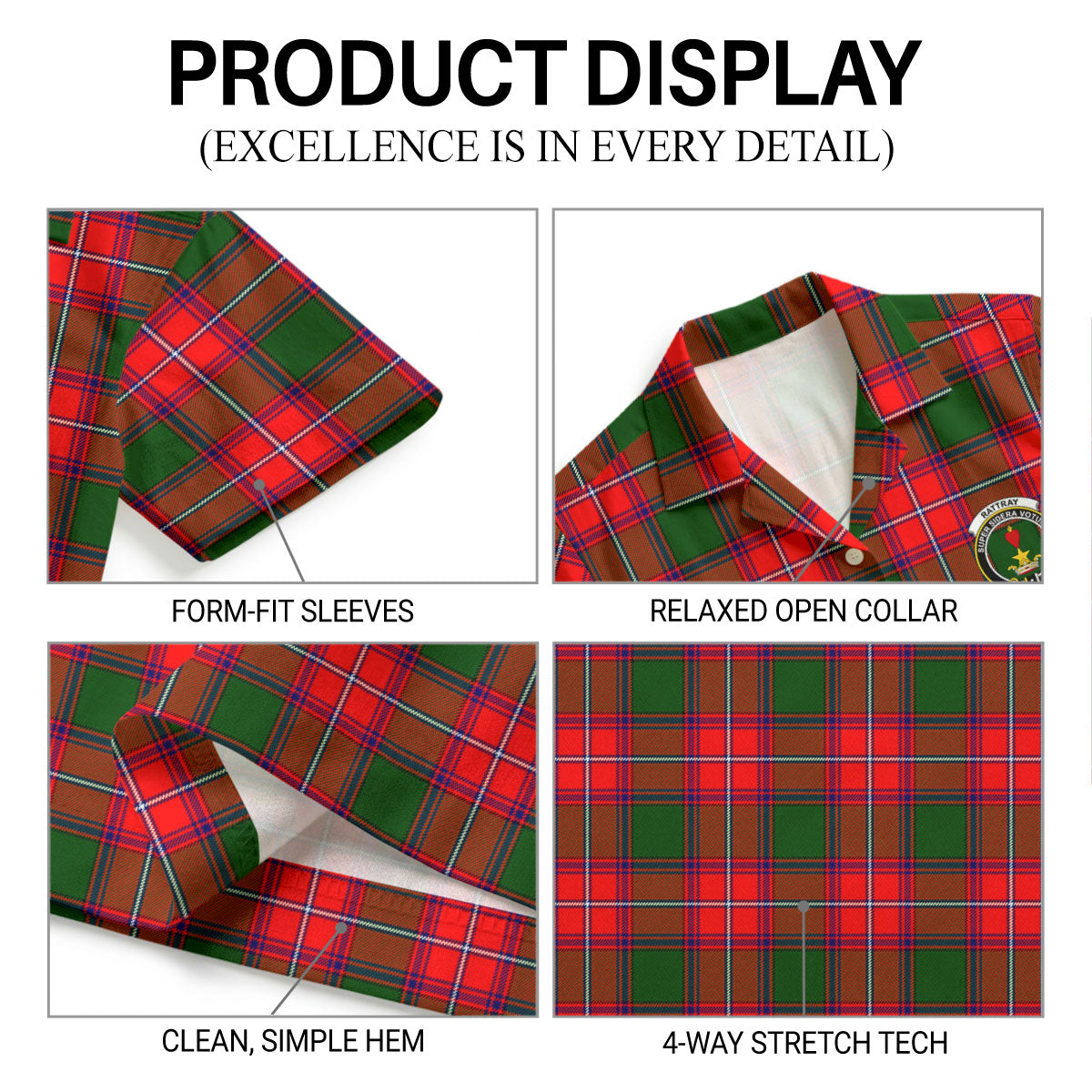 Rattray Modern Tartan Crest Hawaiian Shirt