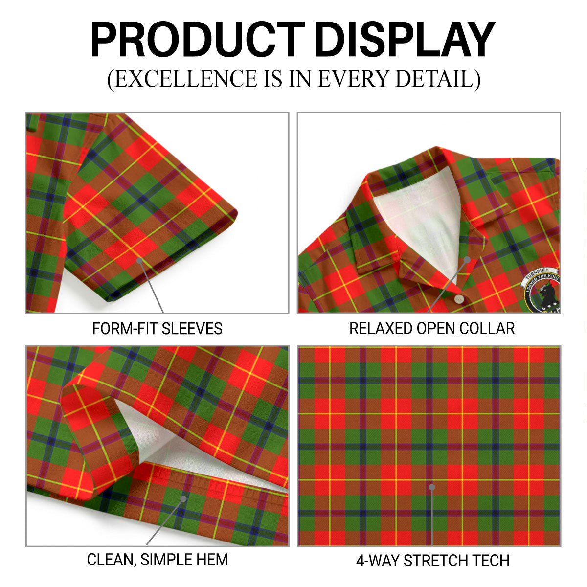 Turnbull Dress Tartan Crest Hawaiian Shirt