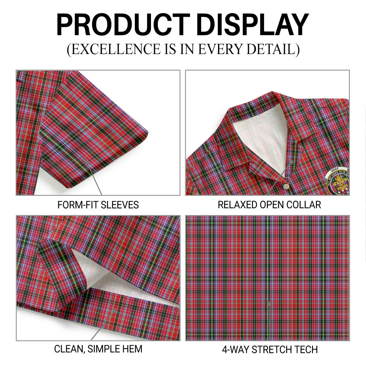 Udny Tartan Crest Hawaiian Shirt