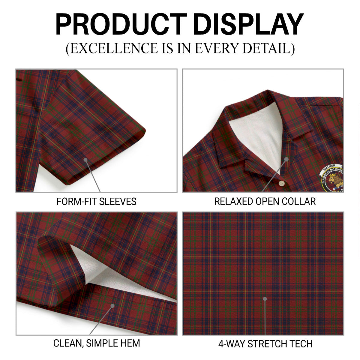 Walker Tartan Crest Hawaiian Shirt