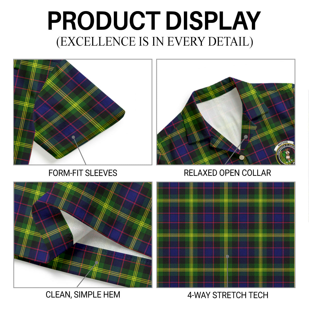 Watson Modern Tartan Crest Hawaiian Shirt
