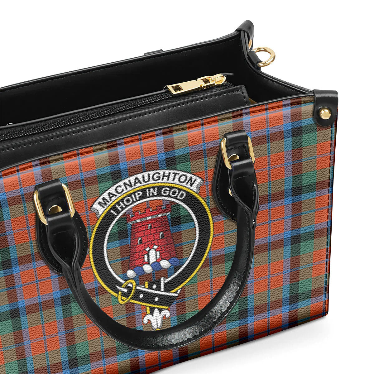 MacNaughton Ancient Tartan Crest Leather Handbag