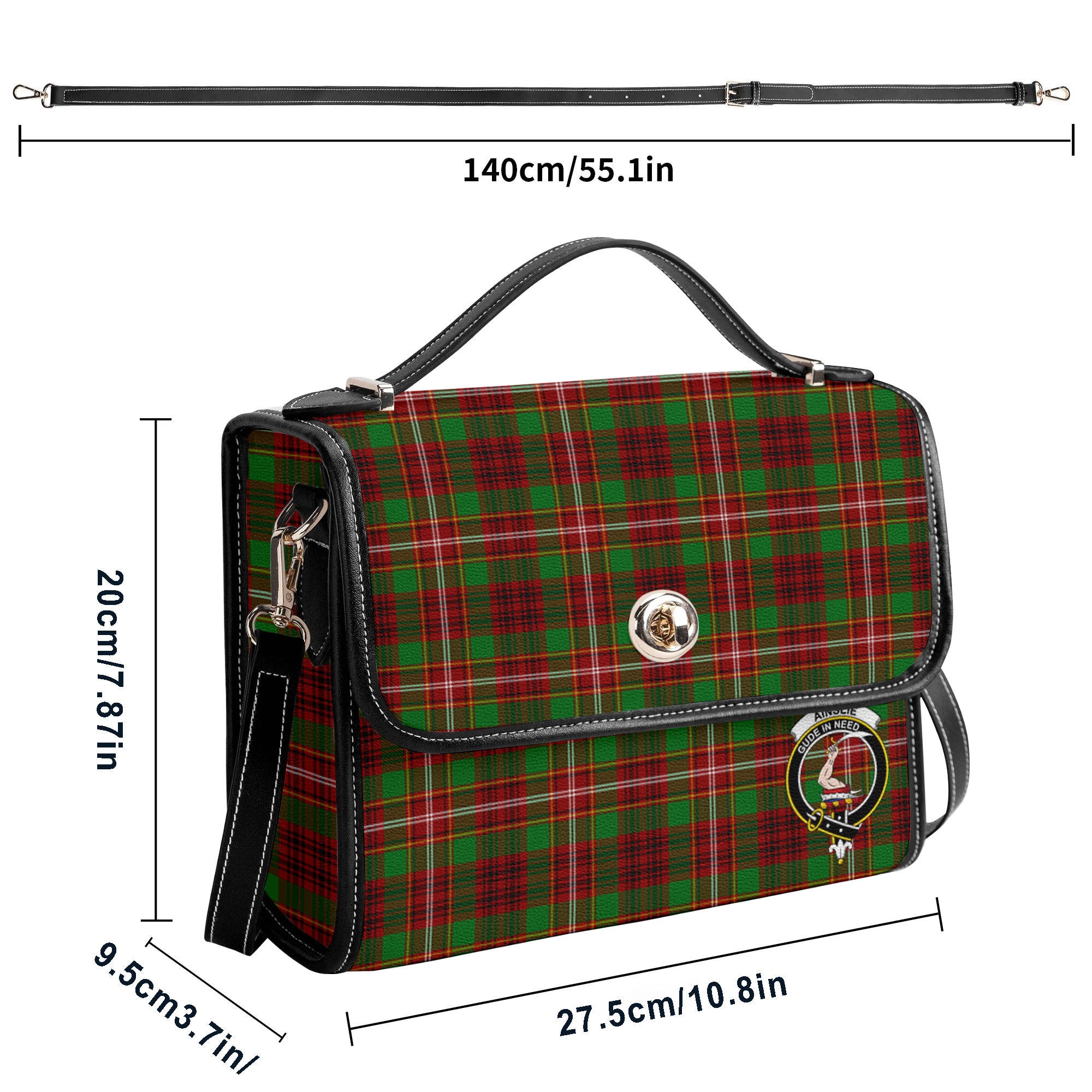 Ainslie Tartan Crest Satchel Bag