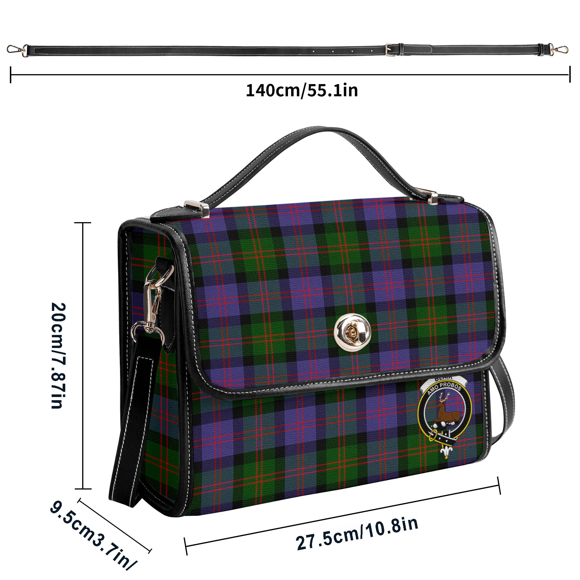 Blair Modern Tartan Crest Satchel Bag