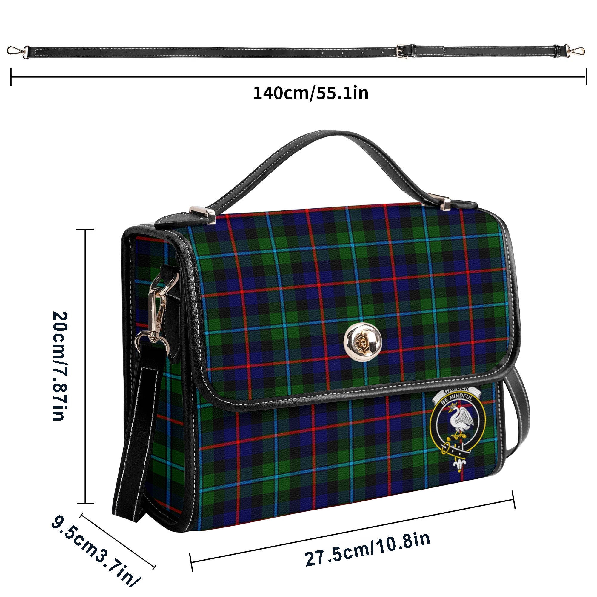 Calder (Calder-Campbell) Tartan Crest Satchel Bag