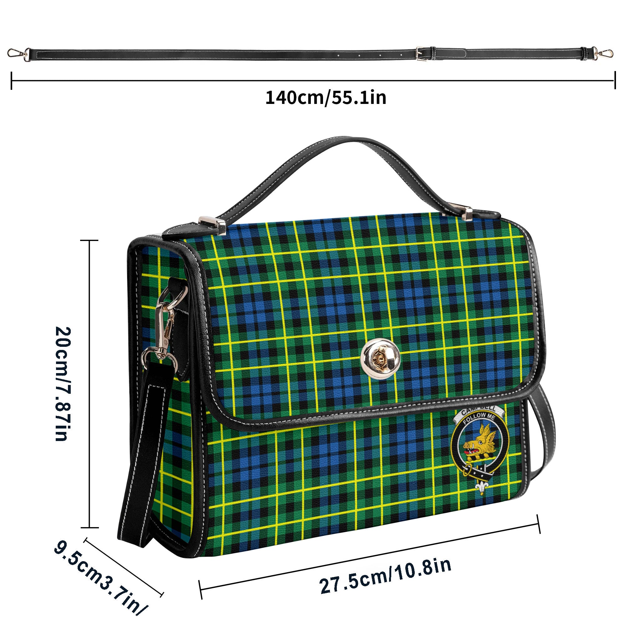 Campbell of Breadalbane Ancient Tartan Crest Satchel Bag