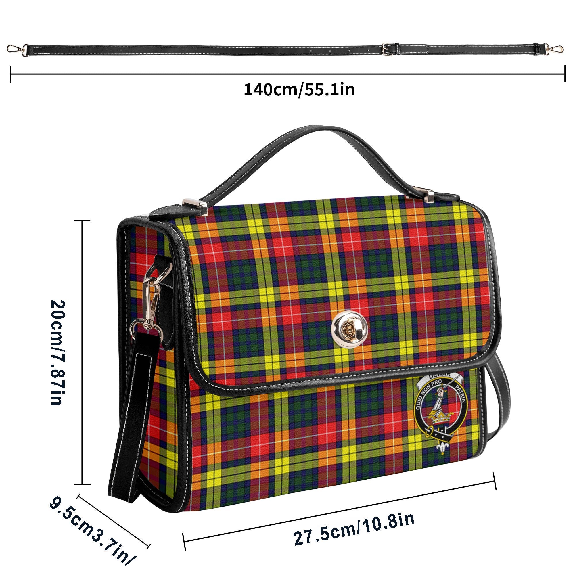 Dewar Tartan Crest Satchel Bag