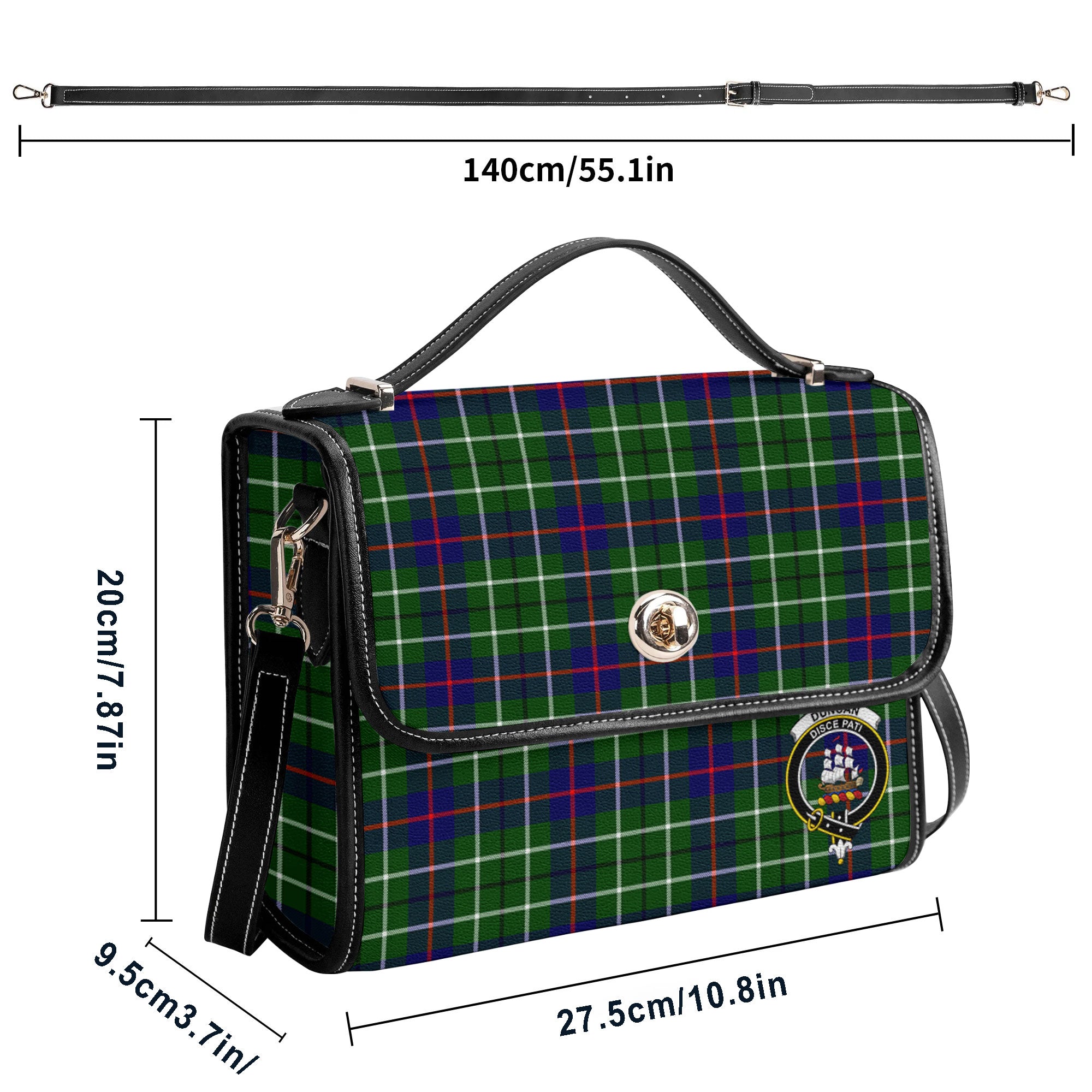 Duncan Modern Tartan Crest Satchel Bag