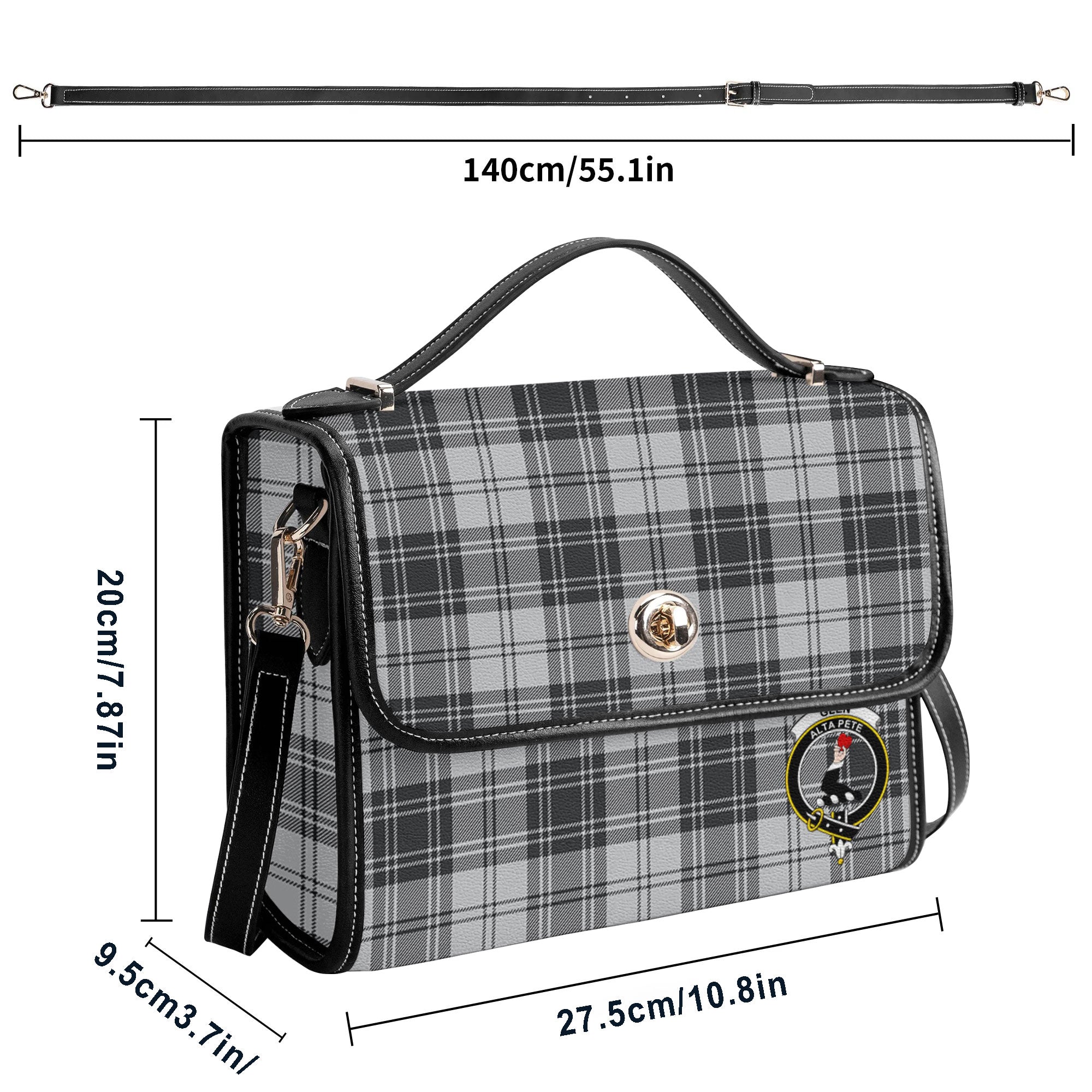 Glen Tartan Crest Satchel Bag
