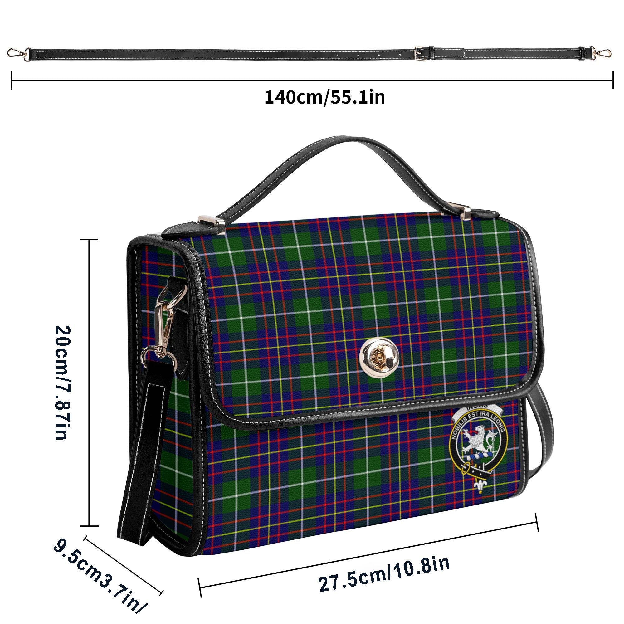 Inglis Modern Tartan Crest Satchel Bag