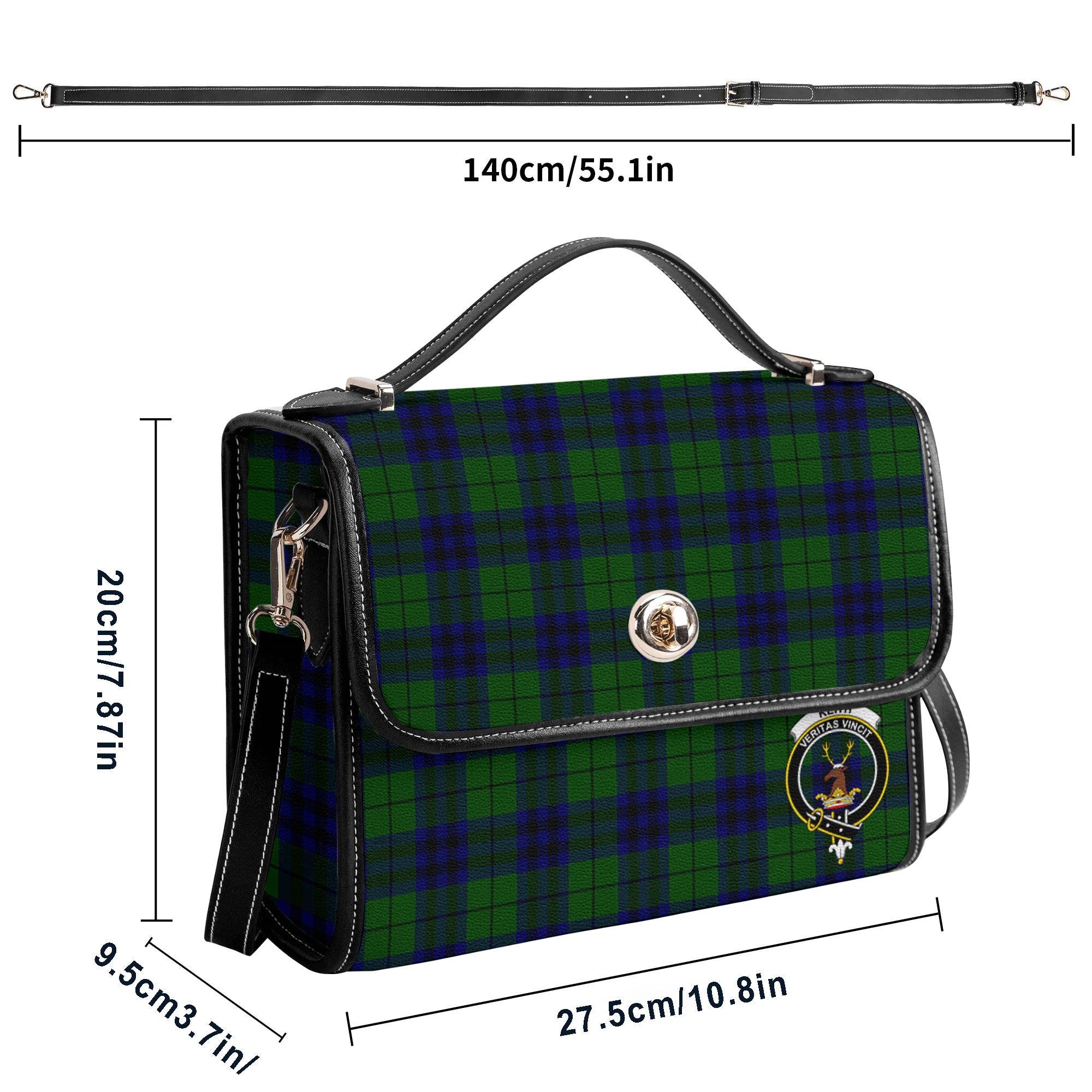 Keith Modern Tartan Crest Satchel Bag