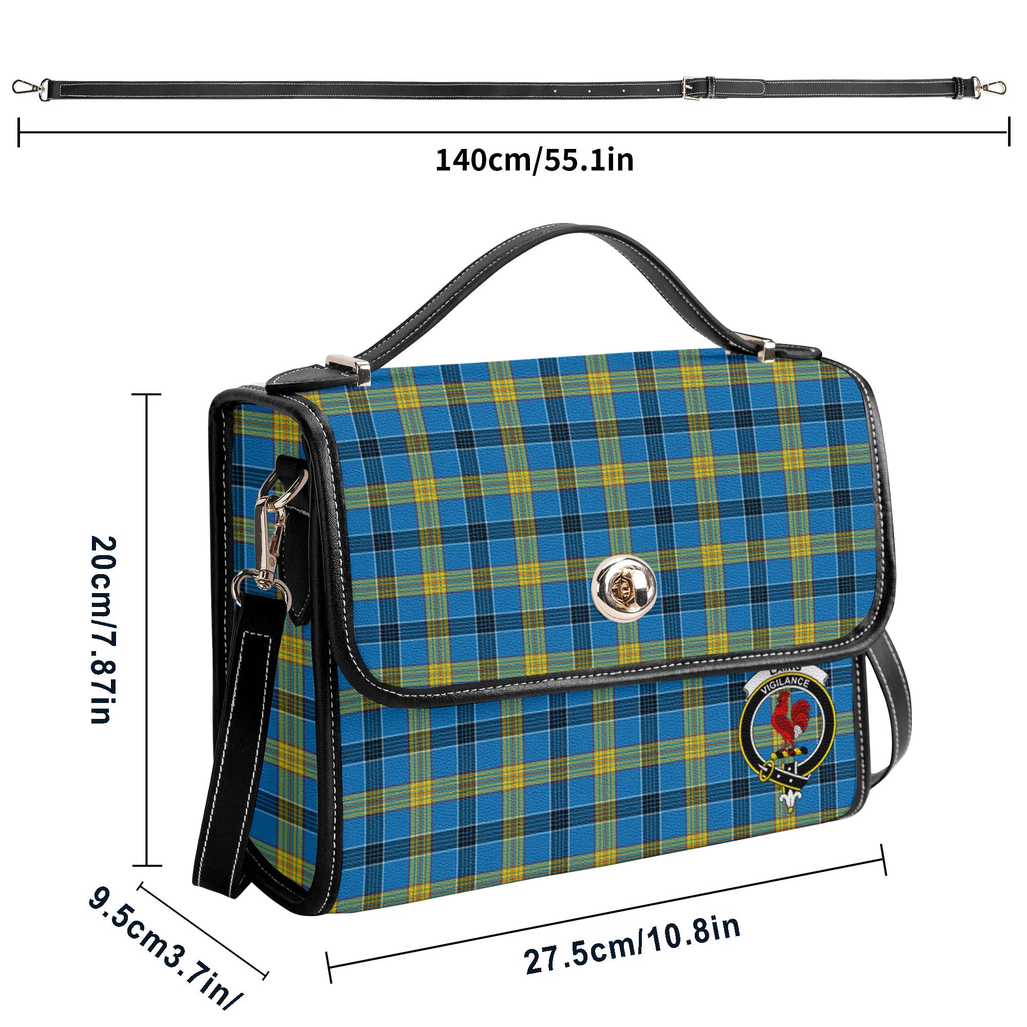Laing Tartan Crest Satchel Bag