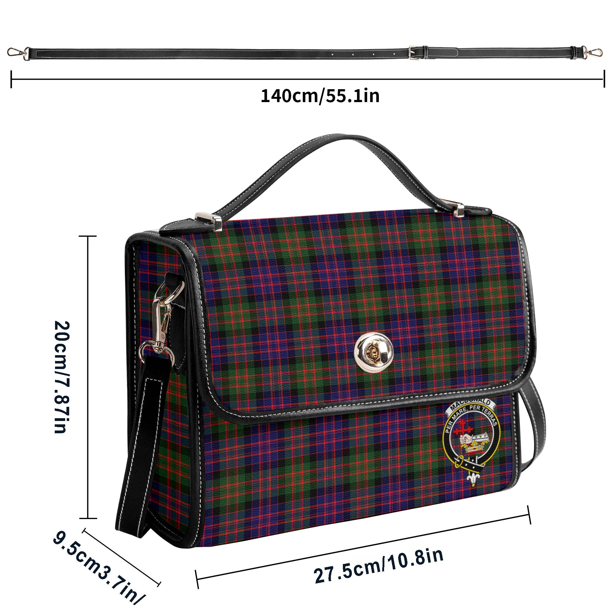 MacDonald Modern Tartan Crest Satchel Bag