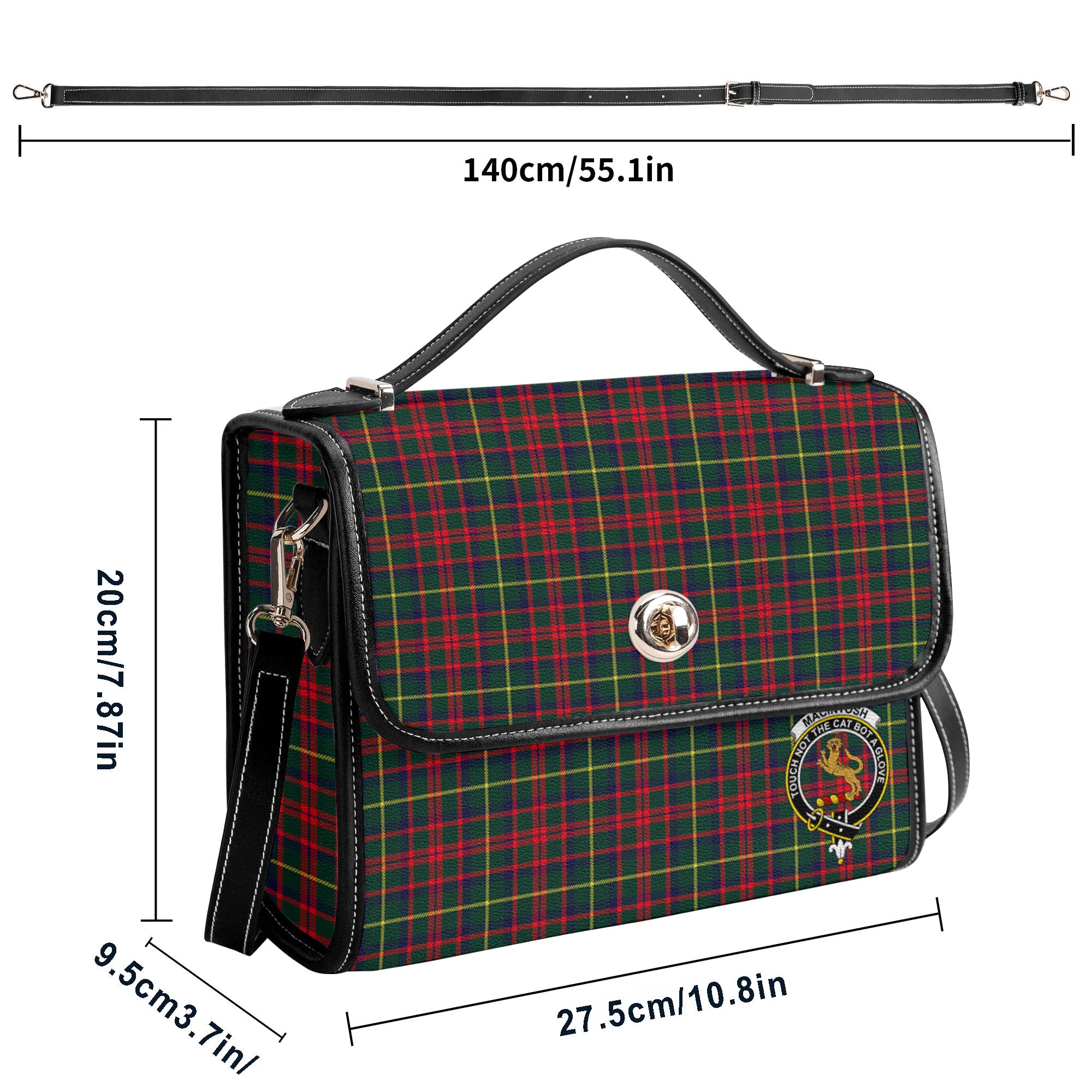 MacIntosh Hunting Modern Tartan Crest Satchel Bag