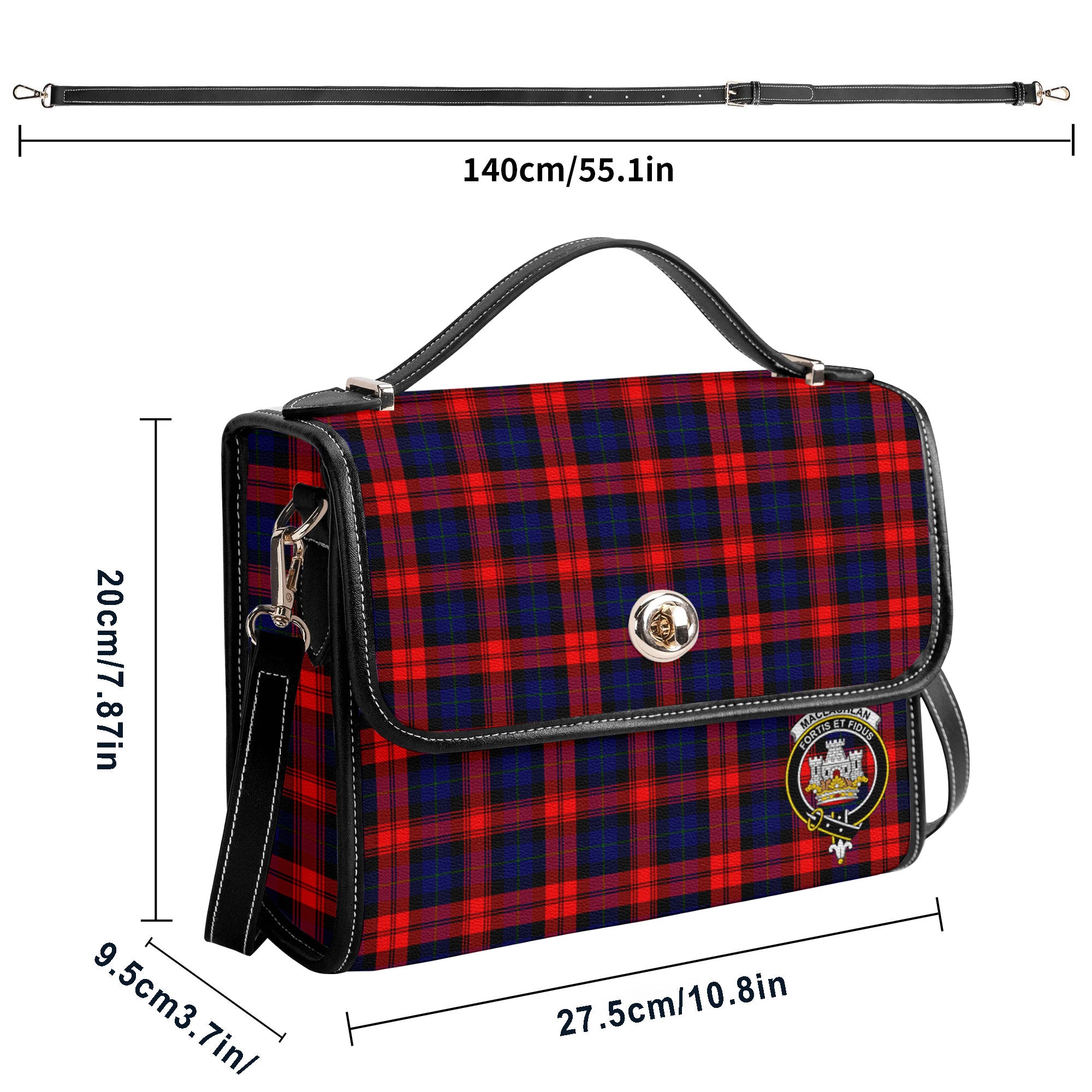 MacLachlan Modern Tartan Crest Satchel Bag