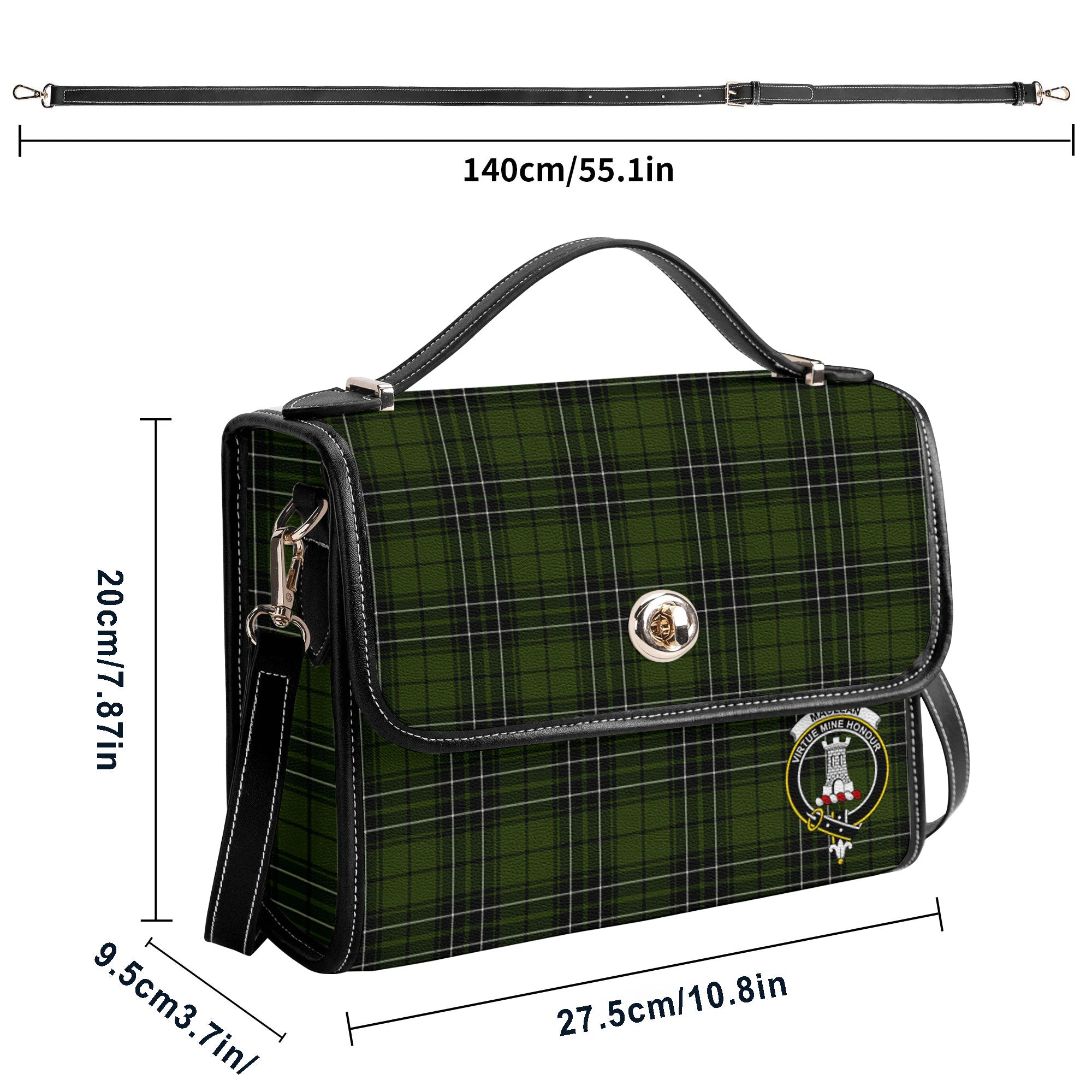 MacLean Hunting Tartan Crest Satchel Bag