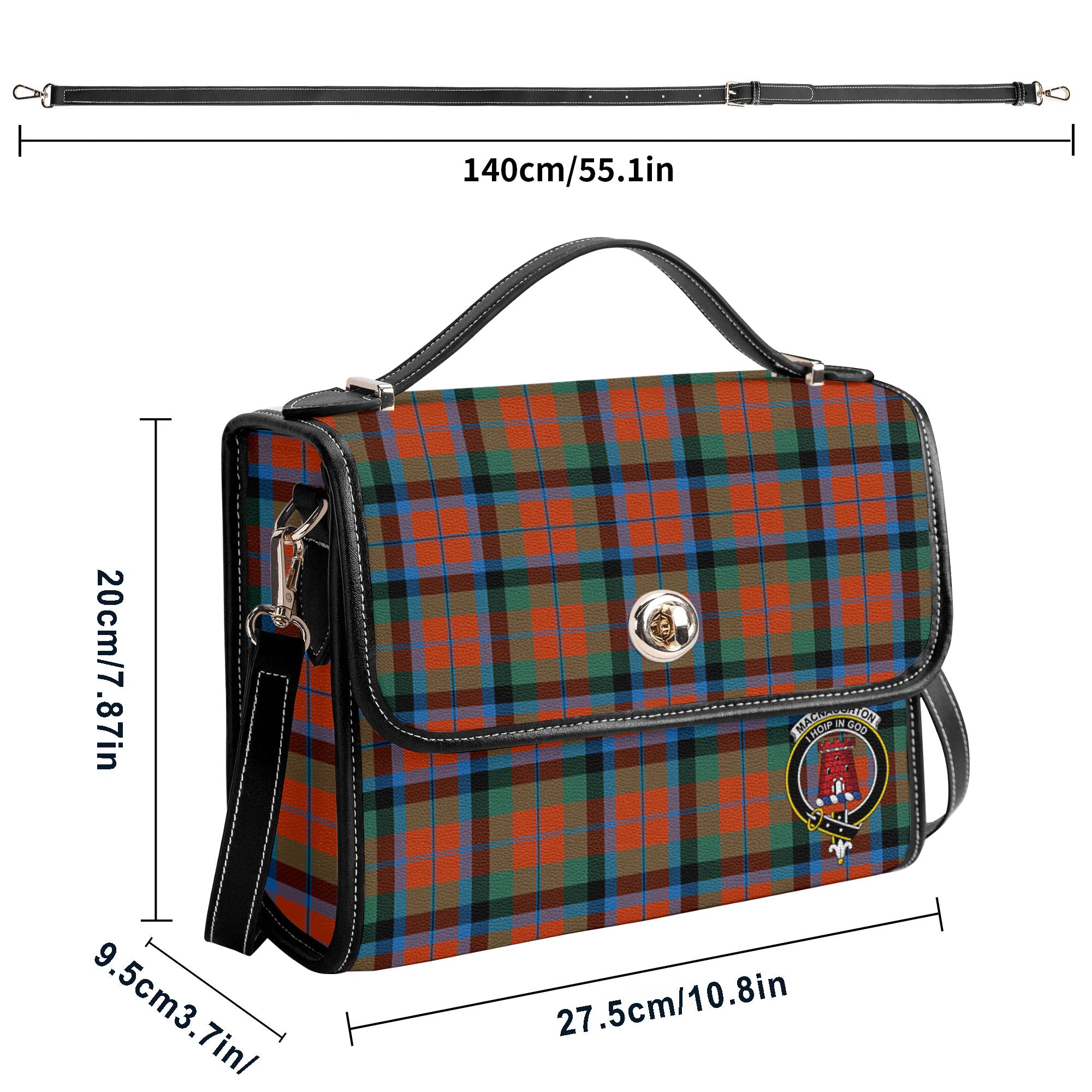 MacNaughton Ancient Tartan Crest Satchel Bag