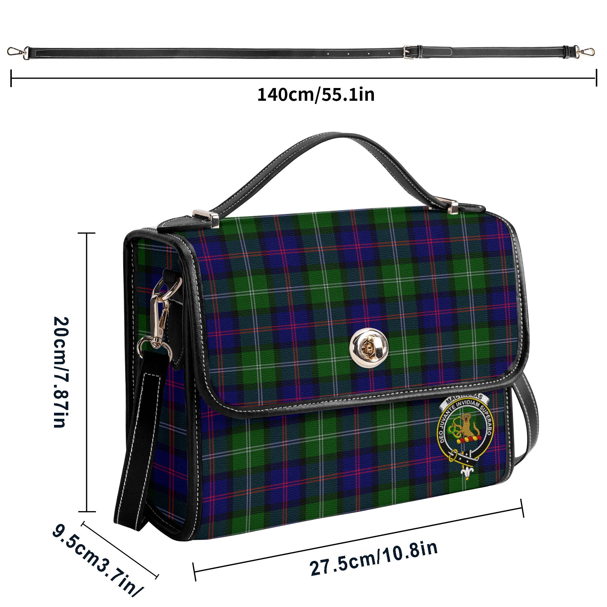 MacThomas Modern Tartan Crest Satchel Bag