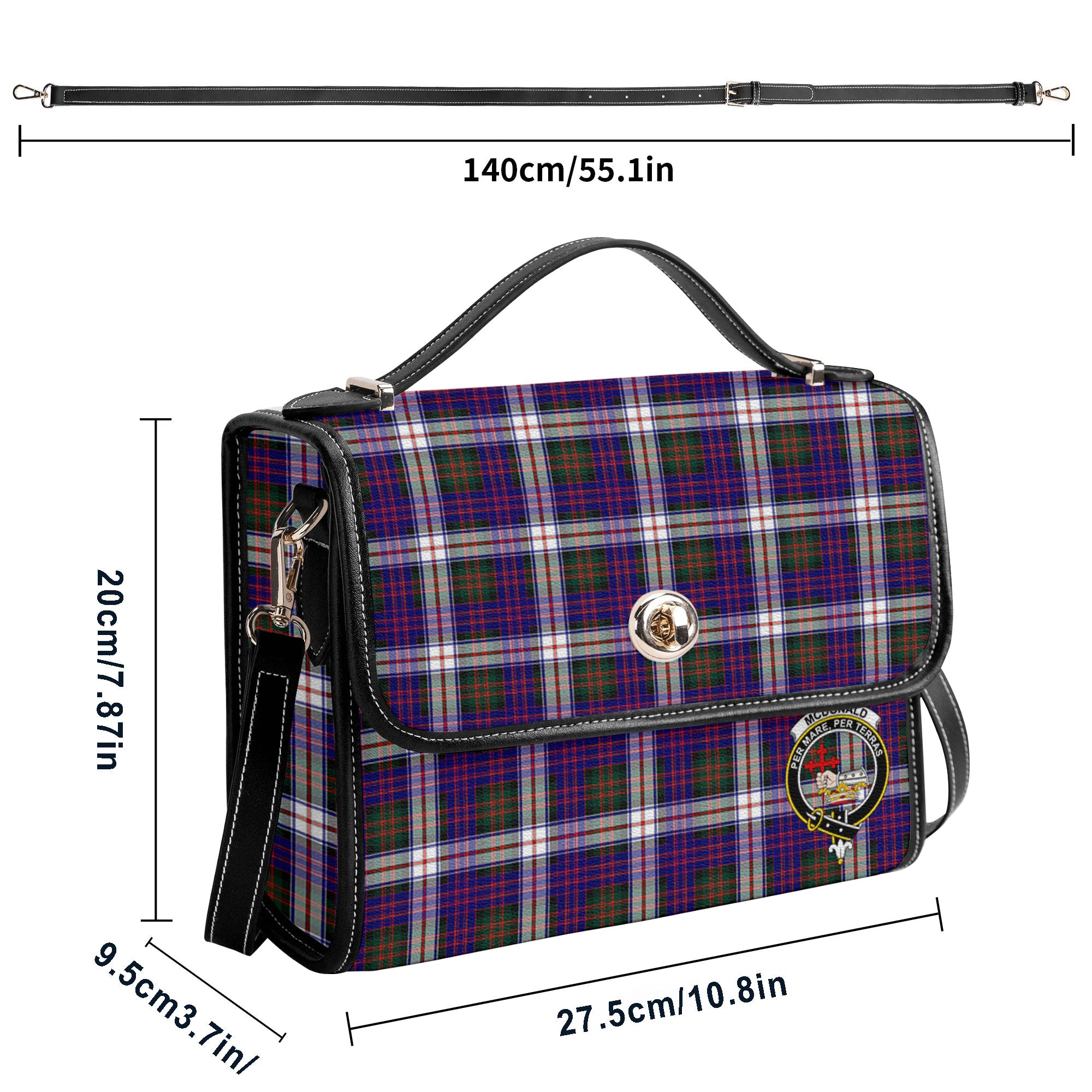 McDonald Dress Modern Tartan Crest Satchel Bag