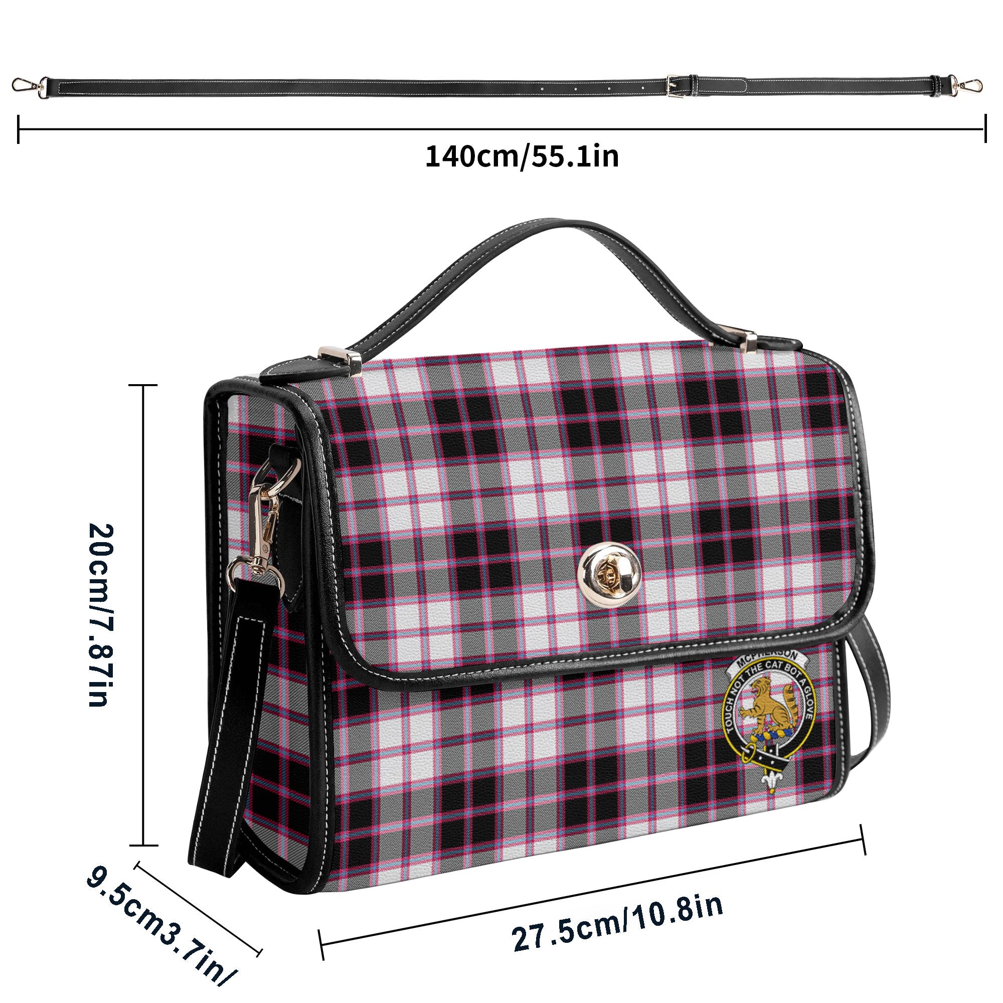 McPherson Hunting Modern Tartan Crest Satchel Bag