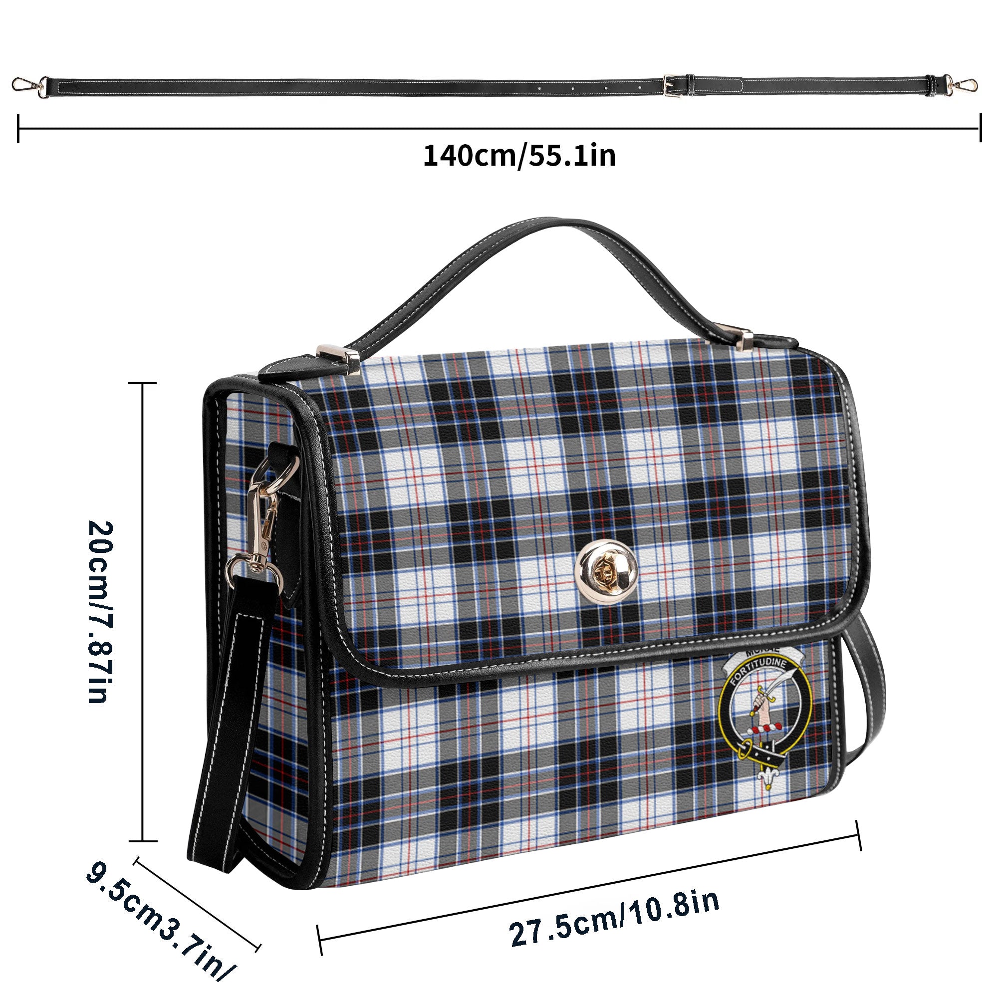McRae Dress Modern Tartan Crest Satchel Bag