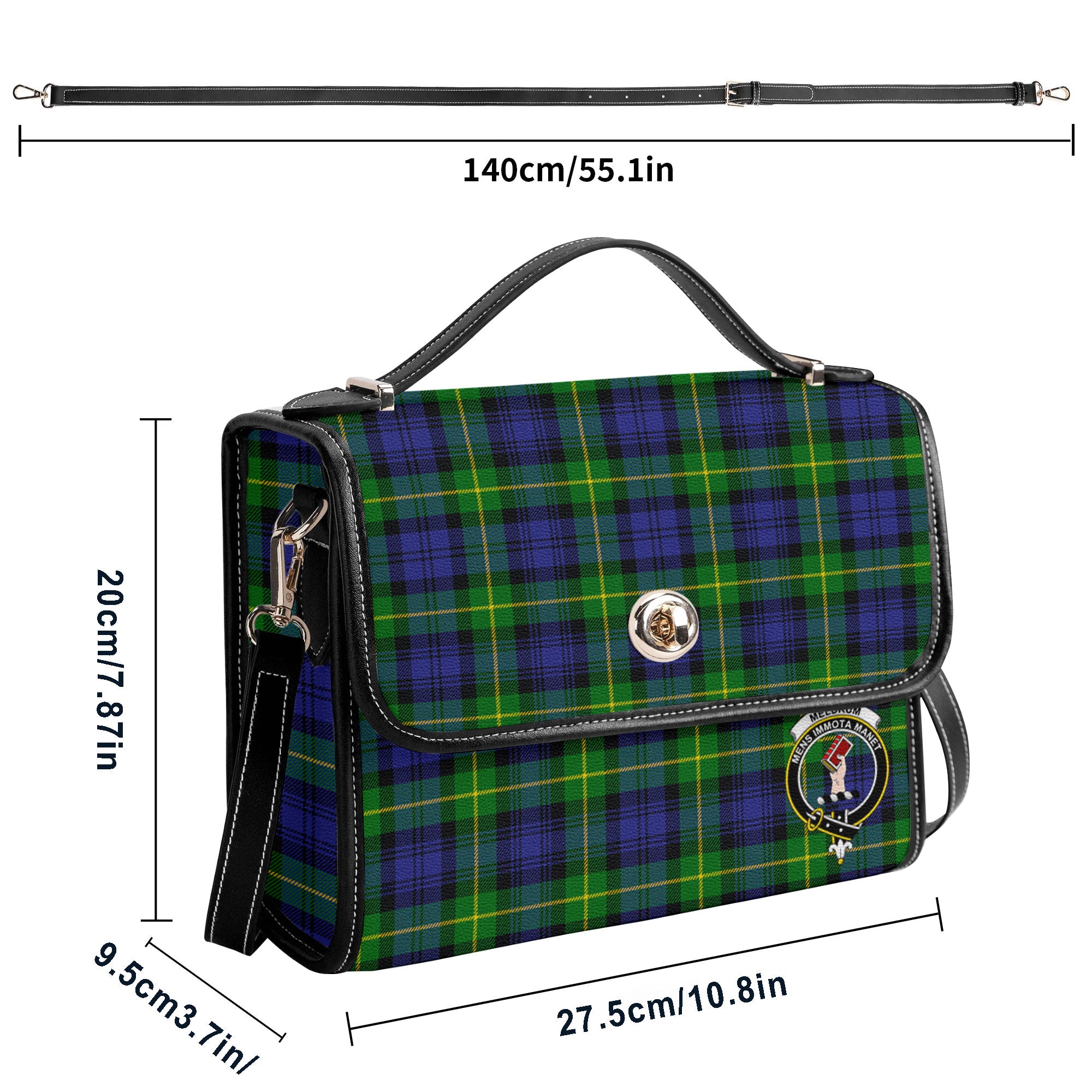 Meldrum Tartan Crest Satchel Bag