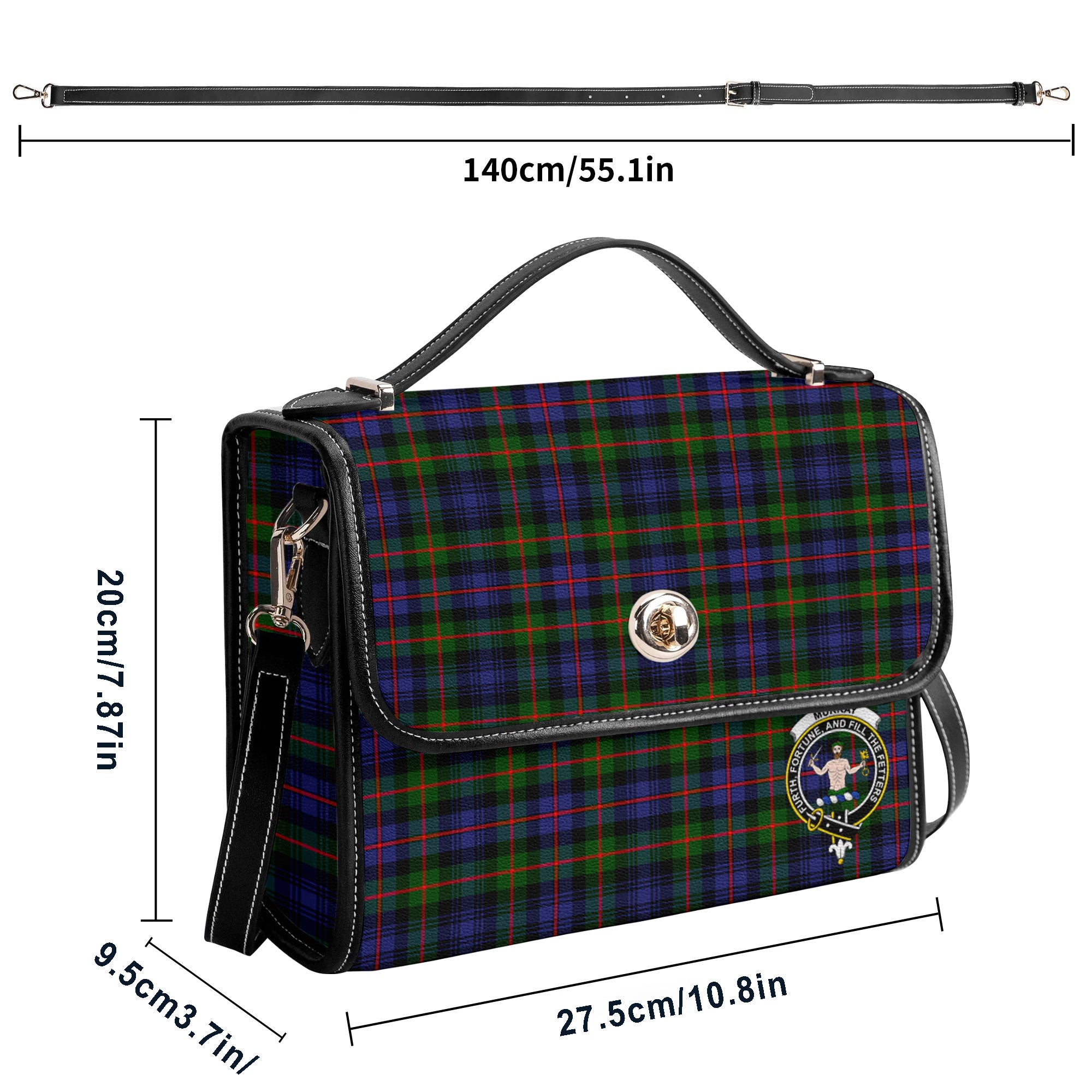 Murray of Atholl Modern Tartan Crest Satchel Bag