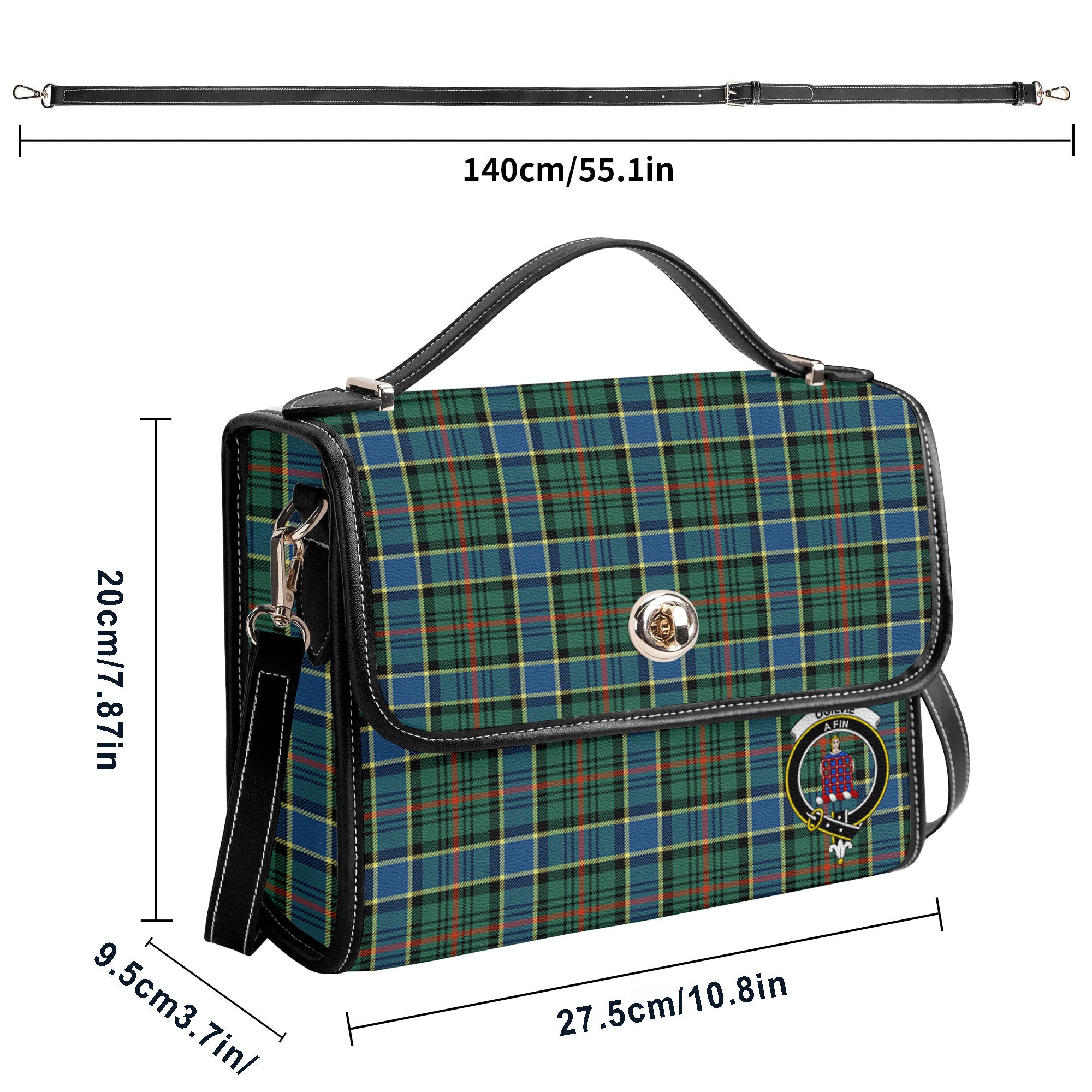 Ogilvie Hunting Ancient Tartan Crest Satchel Bag