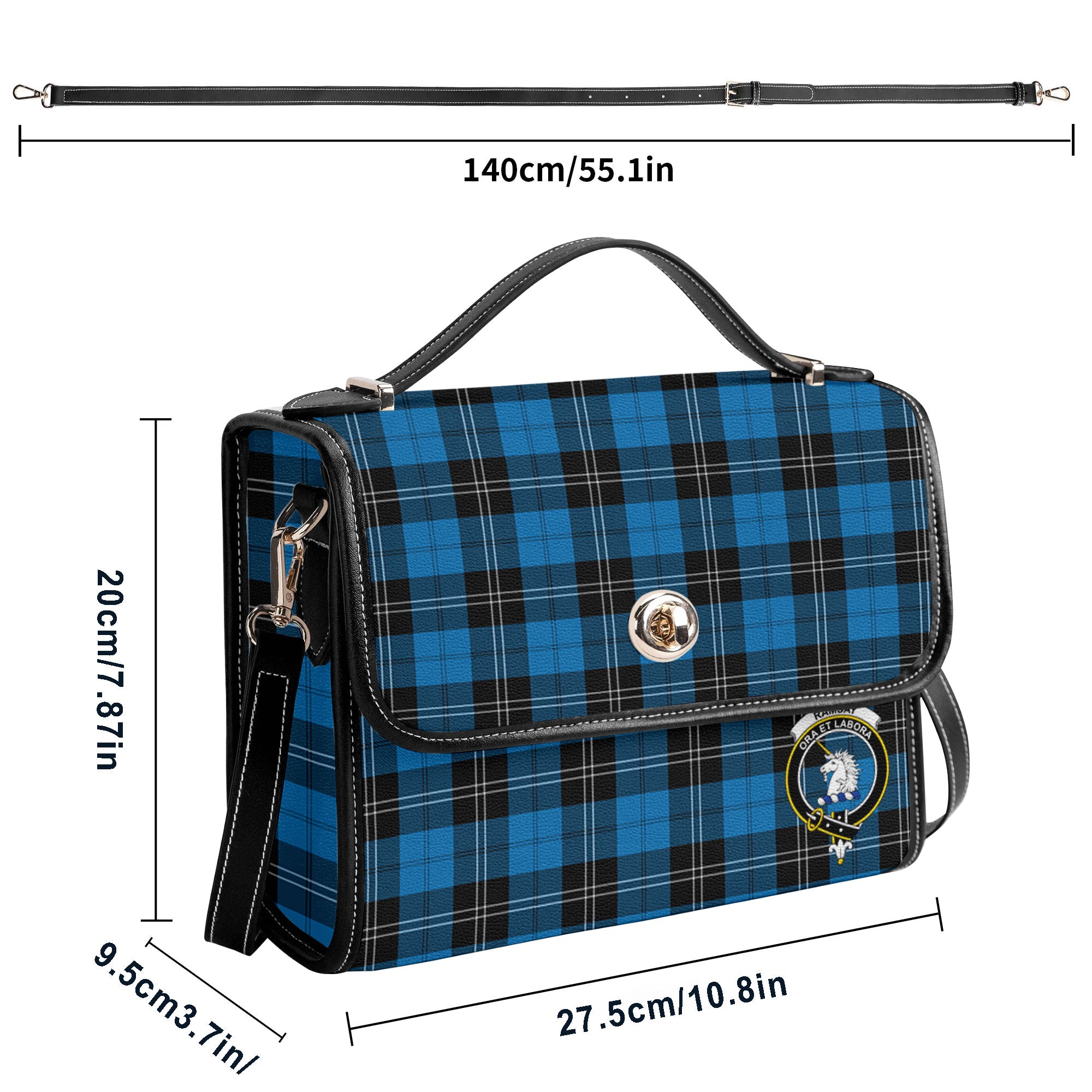 Ramsay Blue Ancient Tartan Crest Satchel Bag