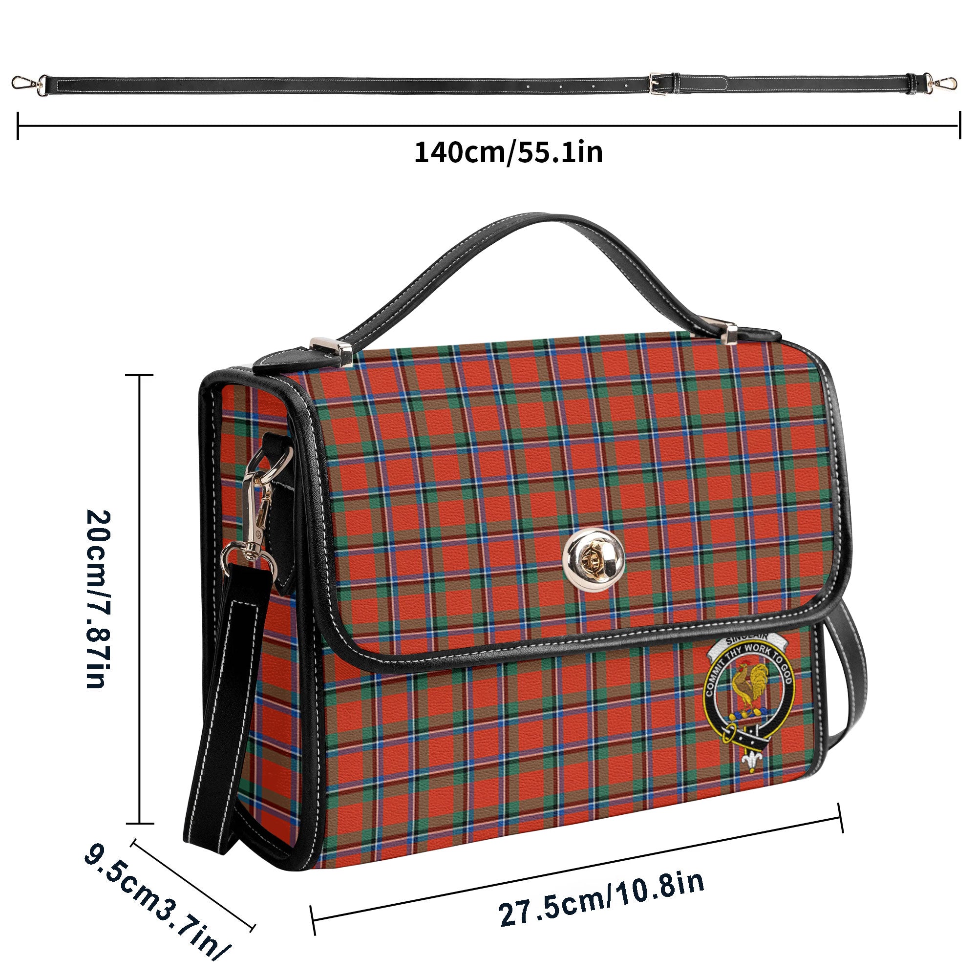 Sinclair Ancient Tartan Crest Satchel Bag