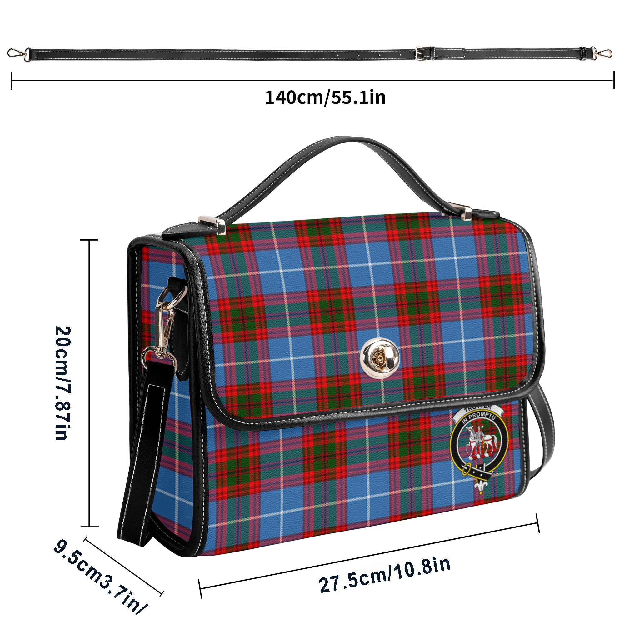 Trotter Tartan Crest Satchel Bag
