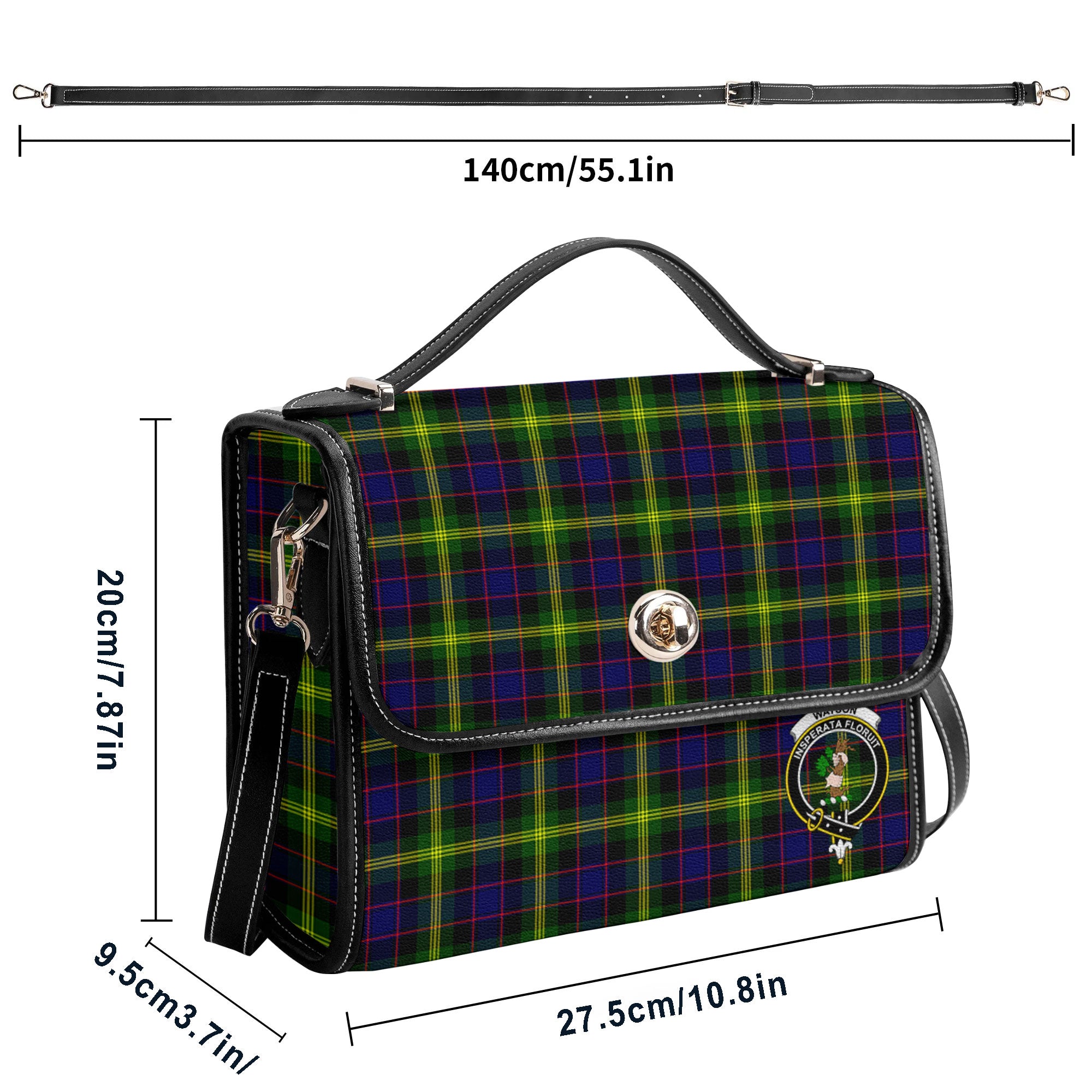 Watson Modern Tartan Crest Satchel Bag