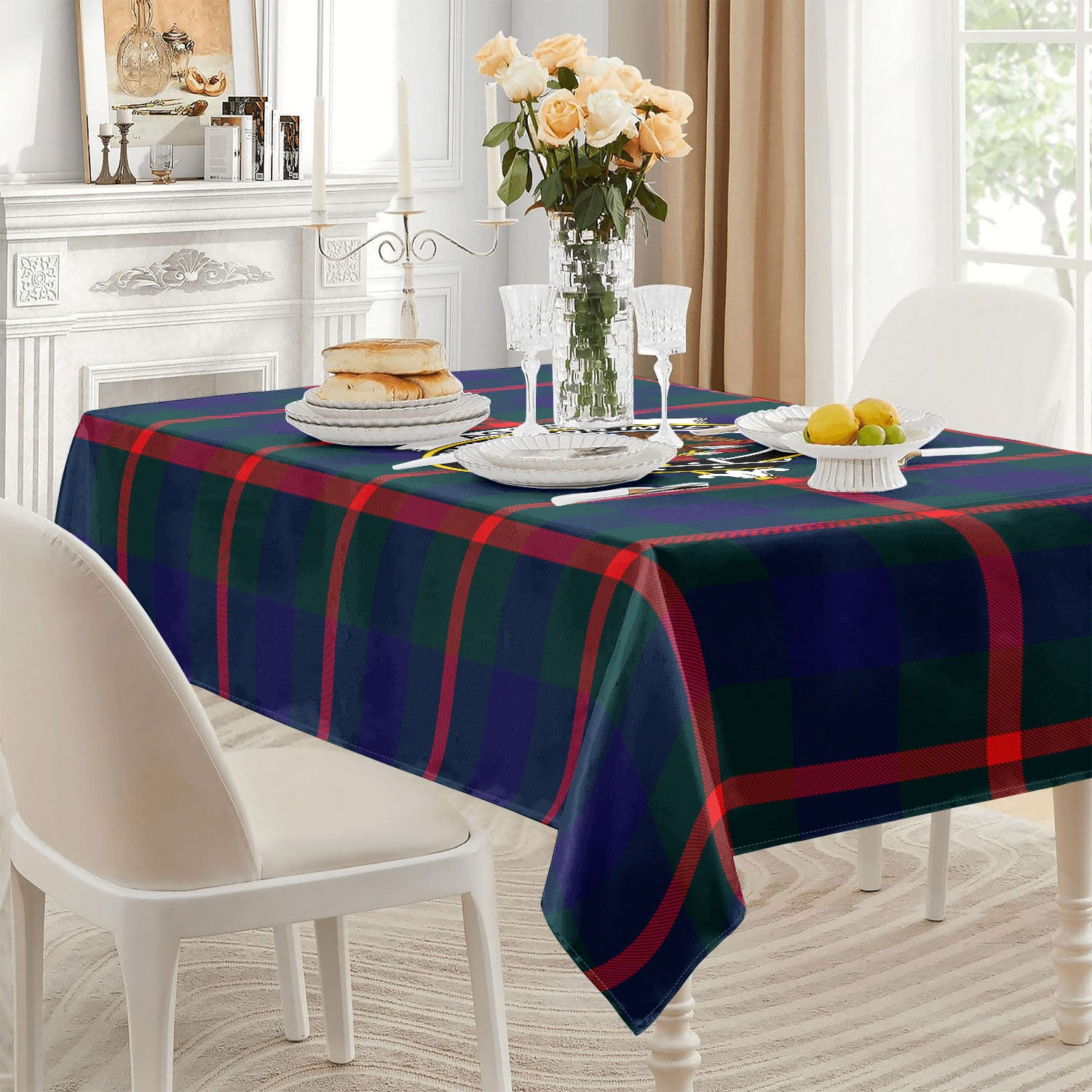 Agnew Modern Tartan Crest Tablecloth