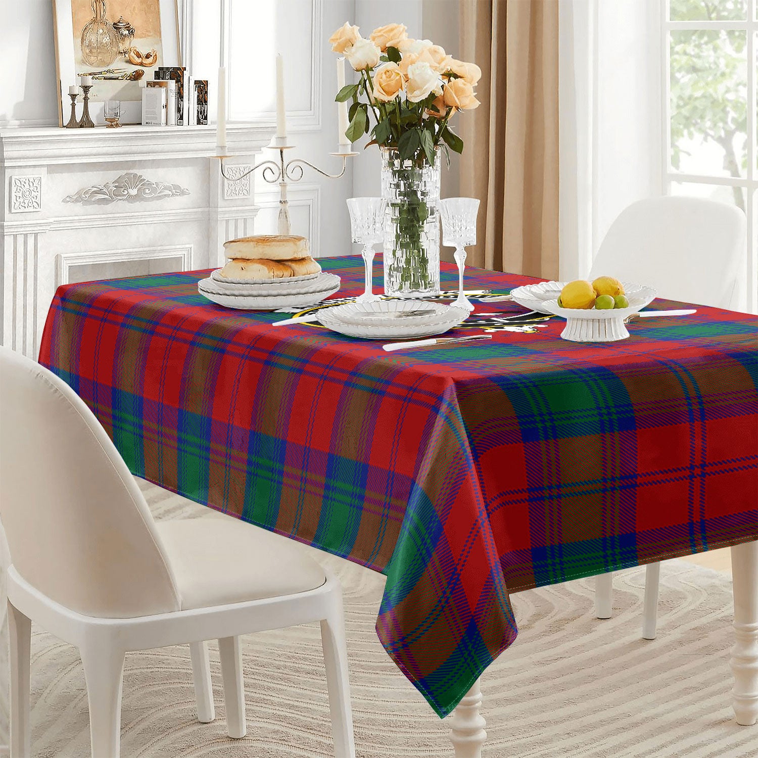 Auchinleck Tartan Crest Tablecloth