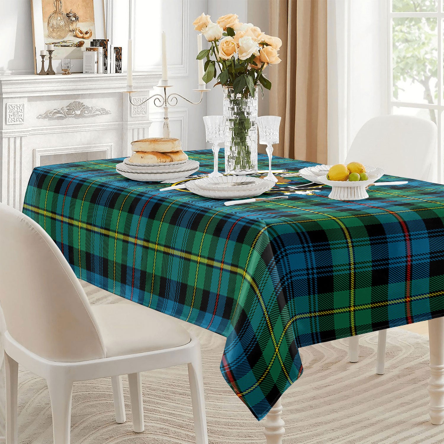 Baillie Ancient Tartan Crest Tablecloth