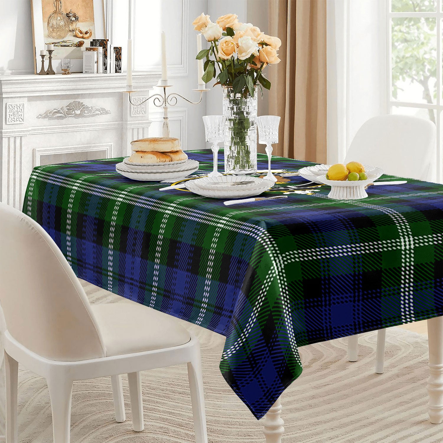 Baillie Modern Tartan Crest Tablecloth