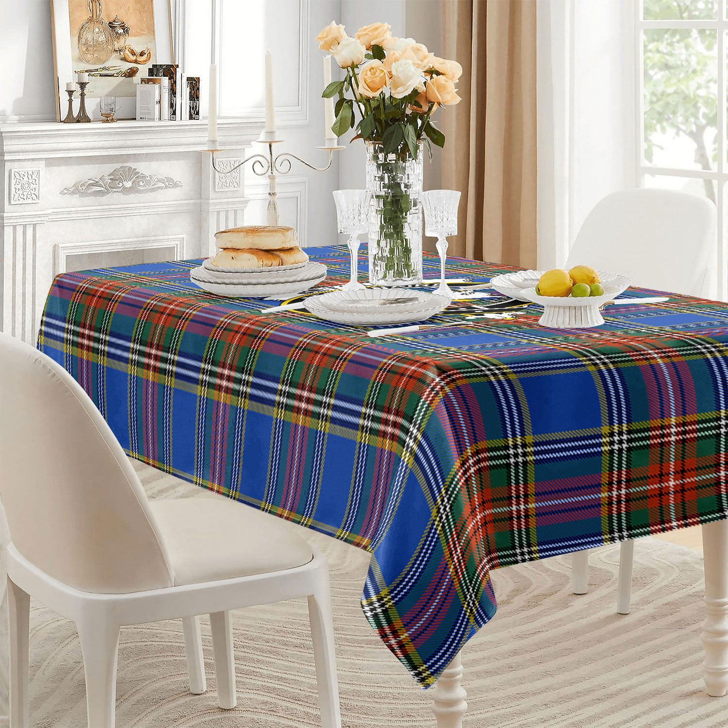 Bethune Ancient Tartan Crest Tablecloth