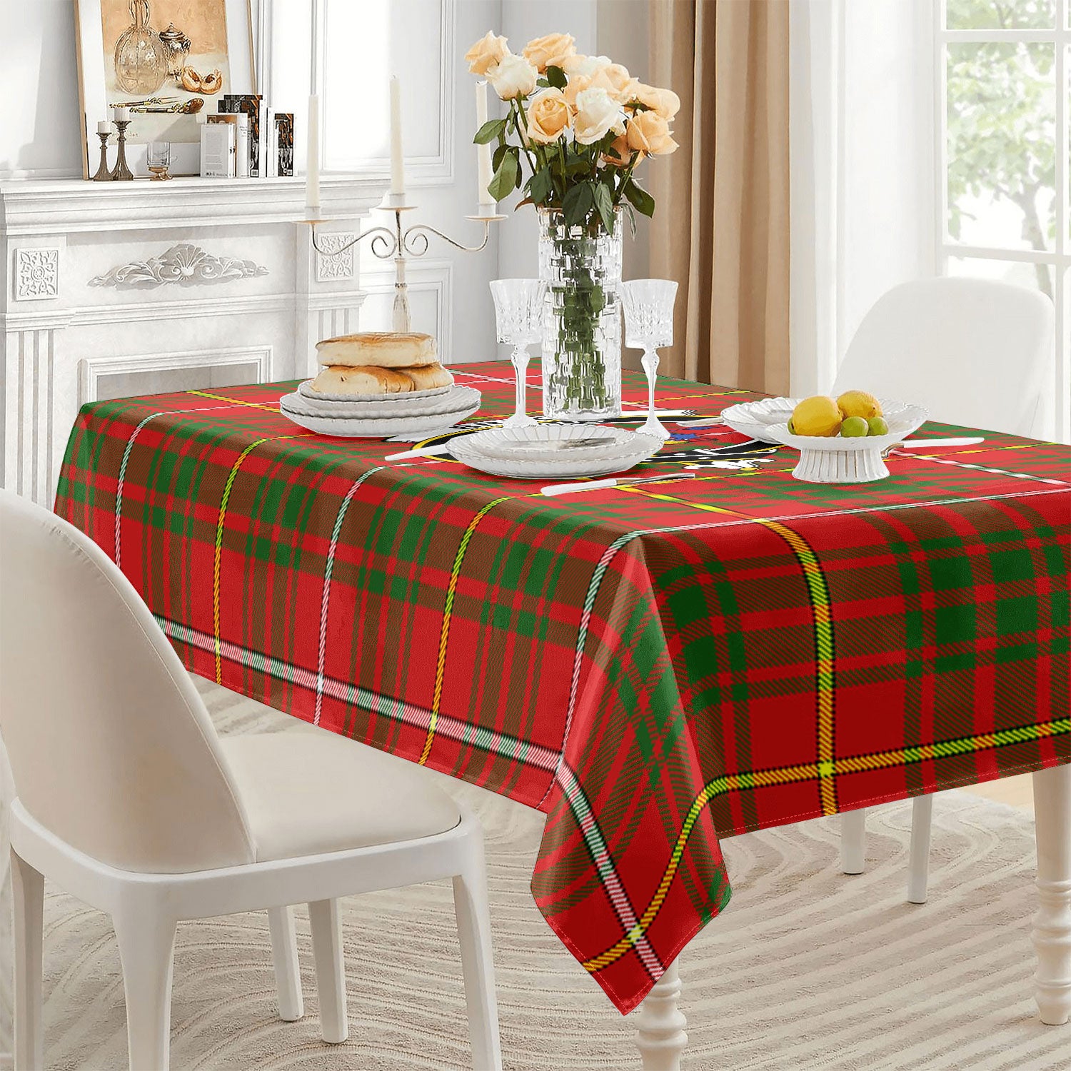Bruce Modern Tartan Crest Tablecloth