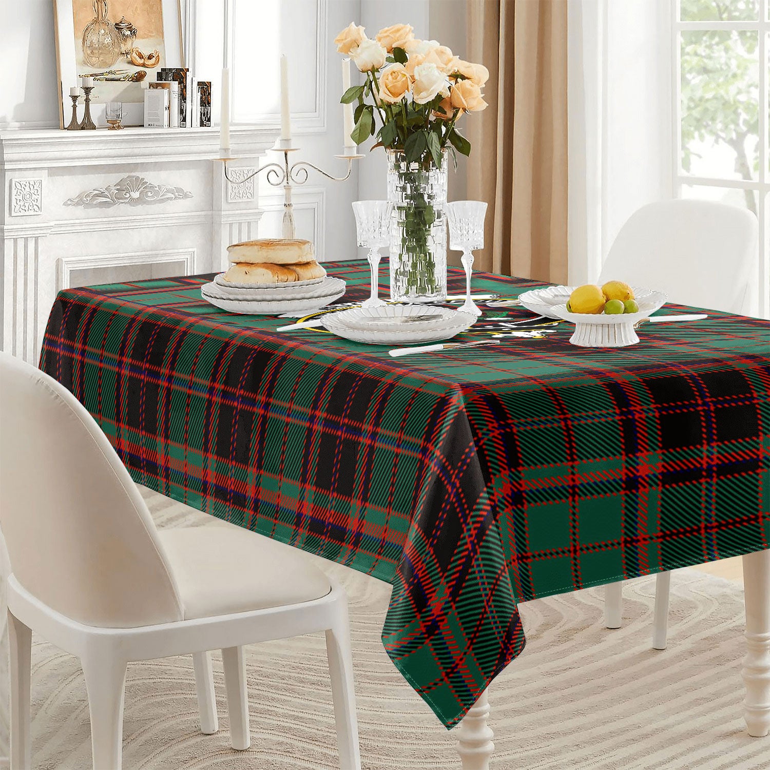 Buchan Ancient Tartan Crest Tablecloth