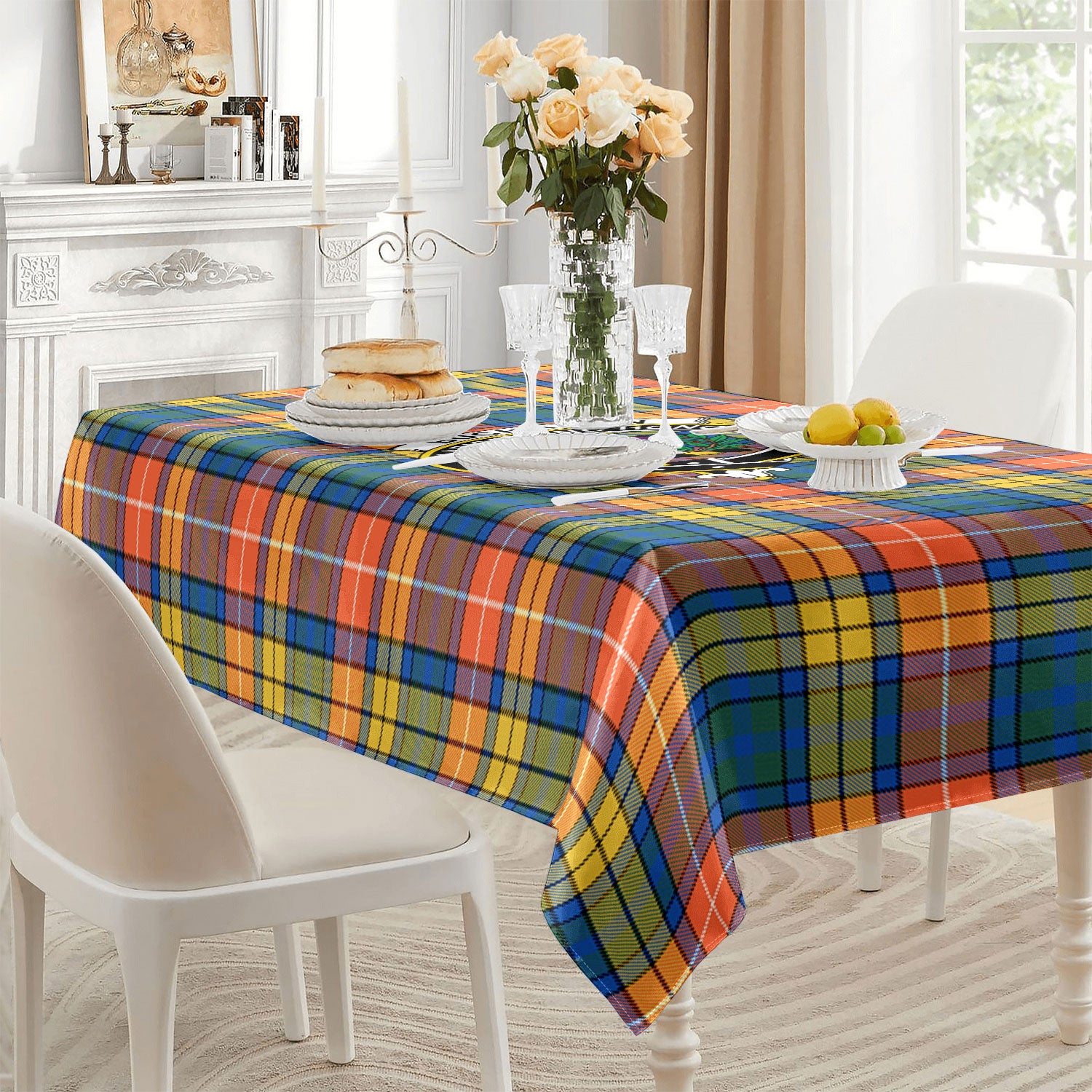 Buchanan Ancient Tartan Crest Tablecloth