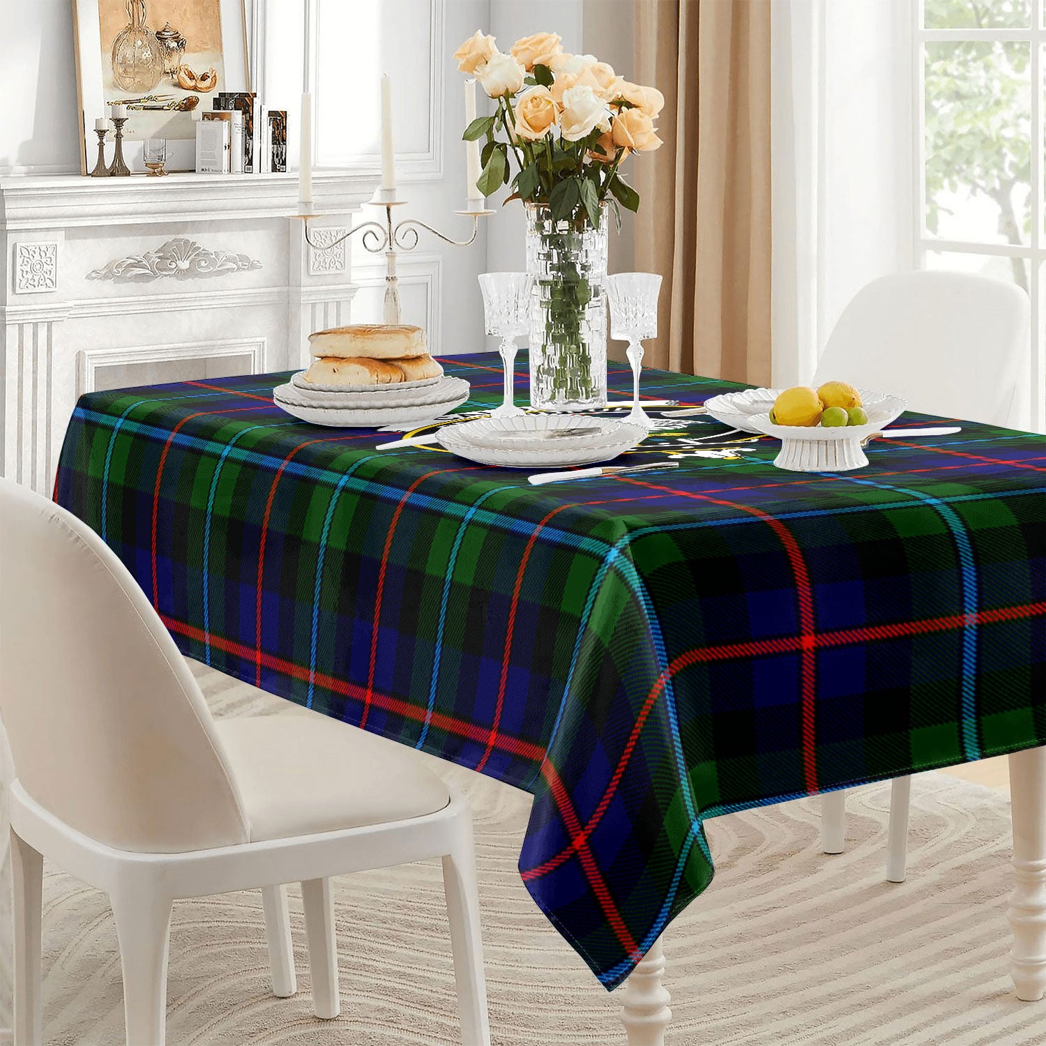 Calder (Calder-Campbell) Tartan Crest Tablecloth
