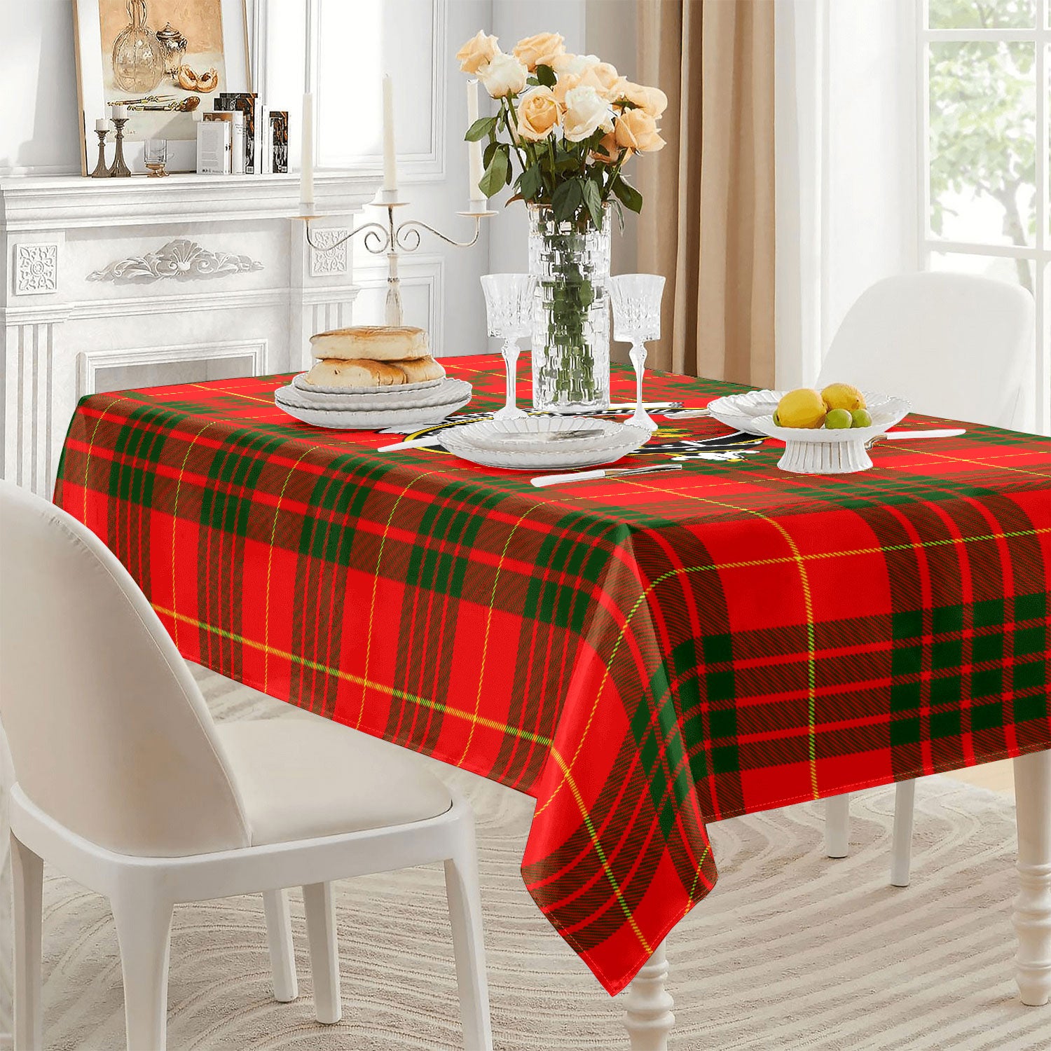 Cameron Modern Tartan Crest Tablecloth