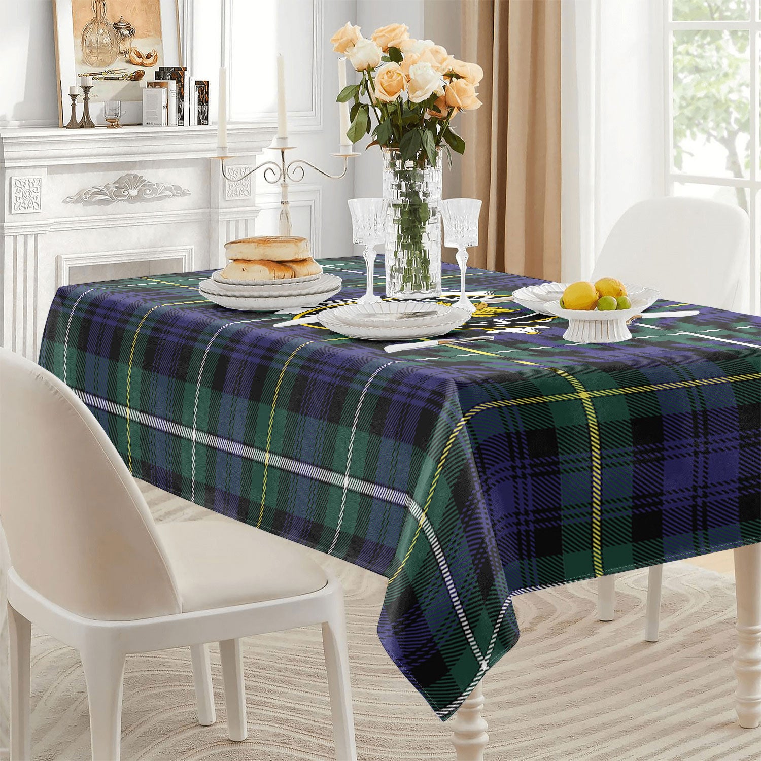 Campbell Argyll Modern Tartan Crest Tablecloth