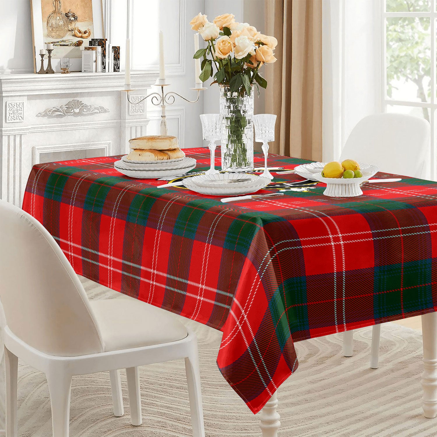 Chisholm Modern Tartan Crest Tablecloth