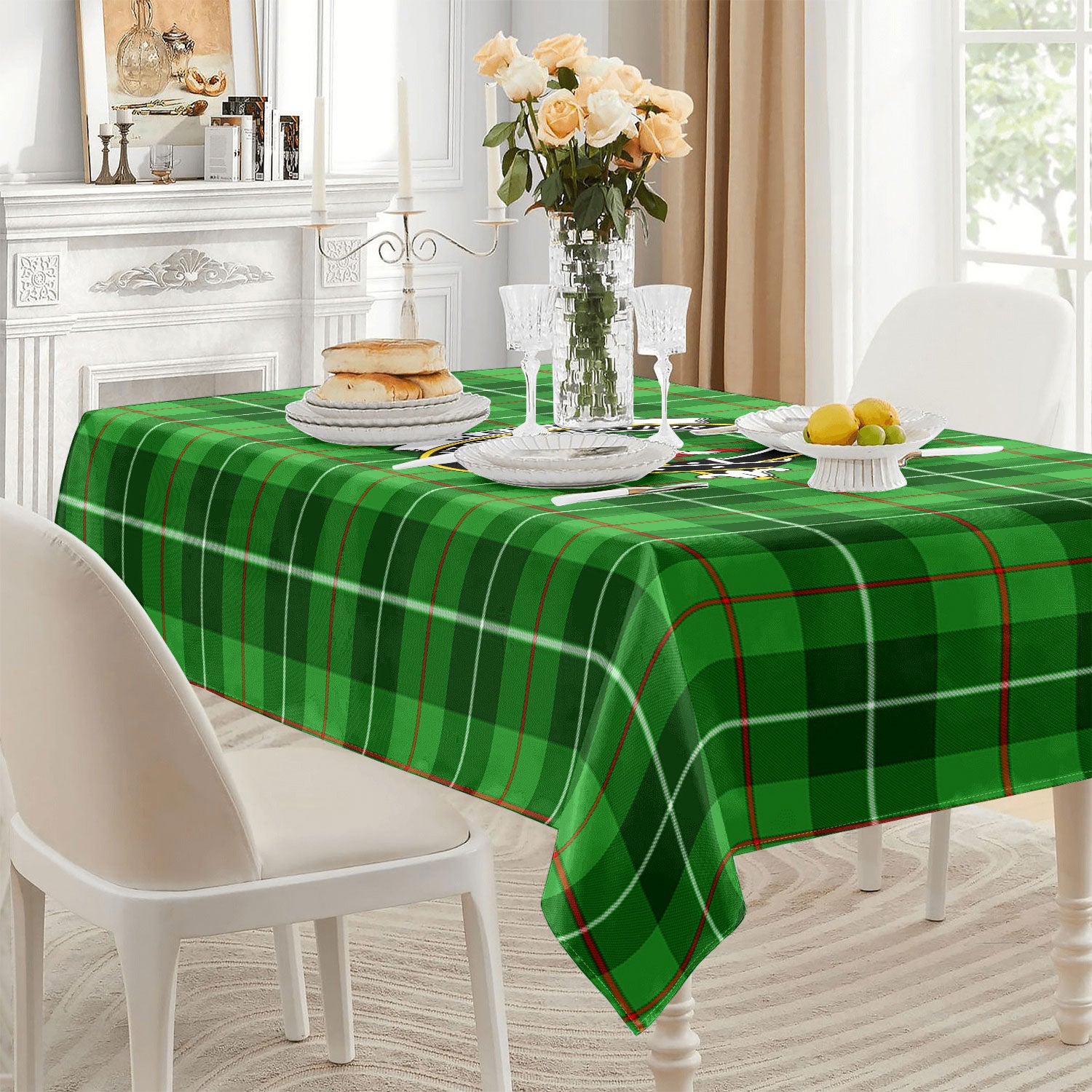 Clephan (or Clephane) Tartan Crest Tablecloth