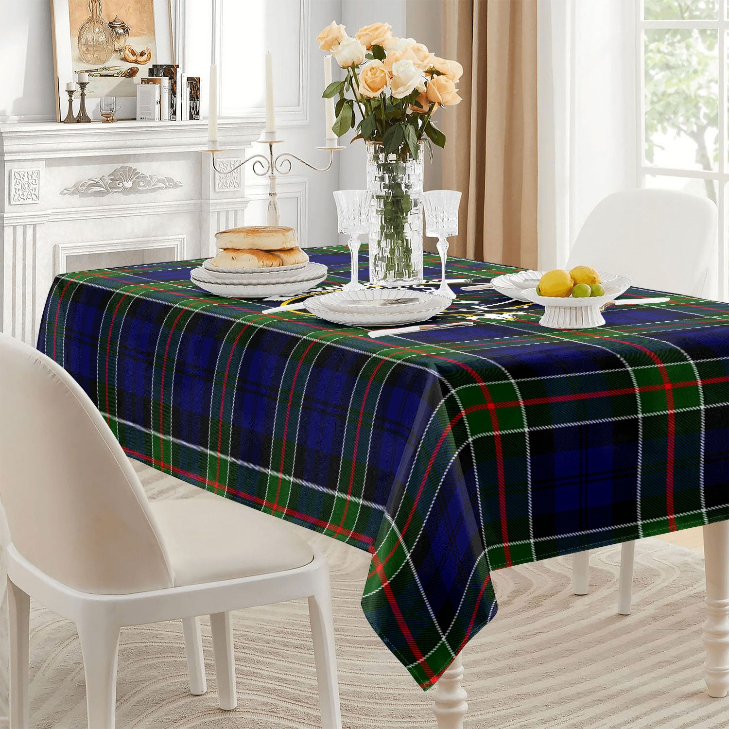 Colquhoun Modern Tartan Crest Tablecloth