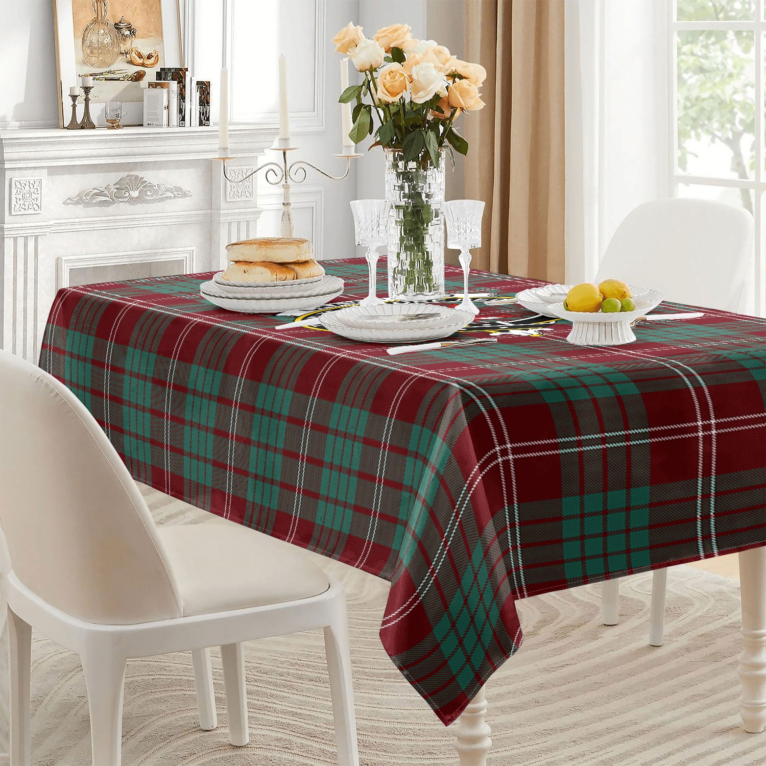 Crawford Modern Tartan Crest Tablecloth