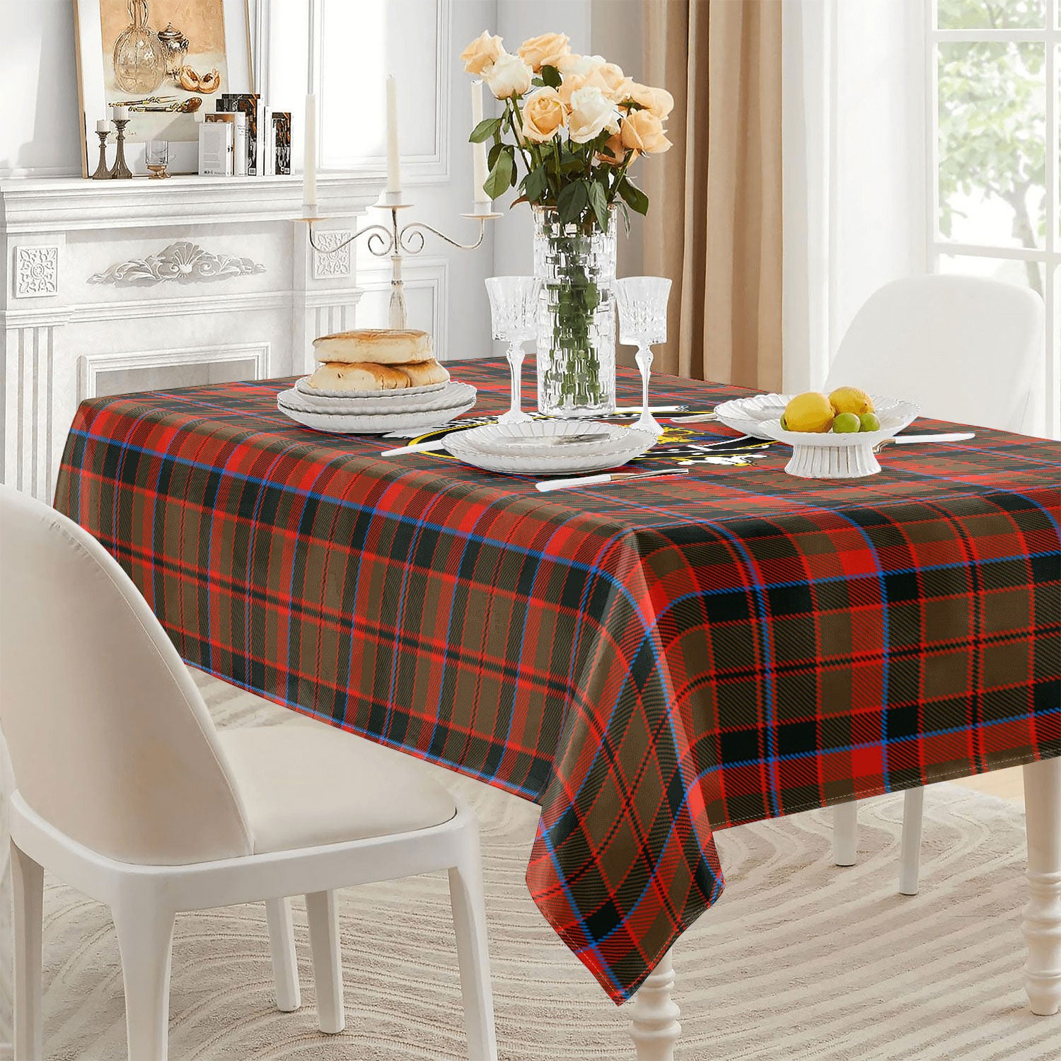 Cumming Hunting Weathered Tartan Crest Tablecloth