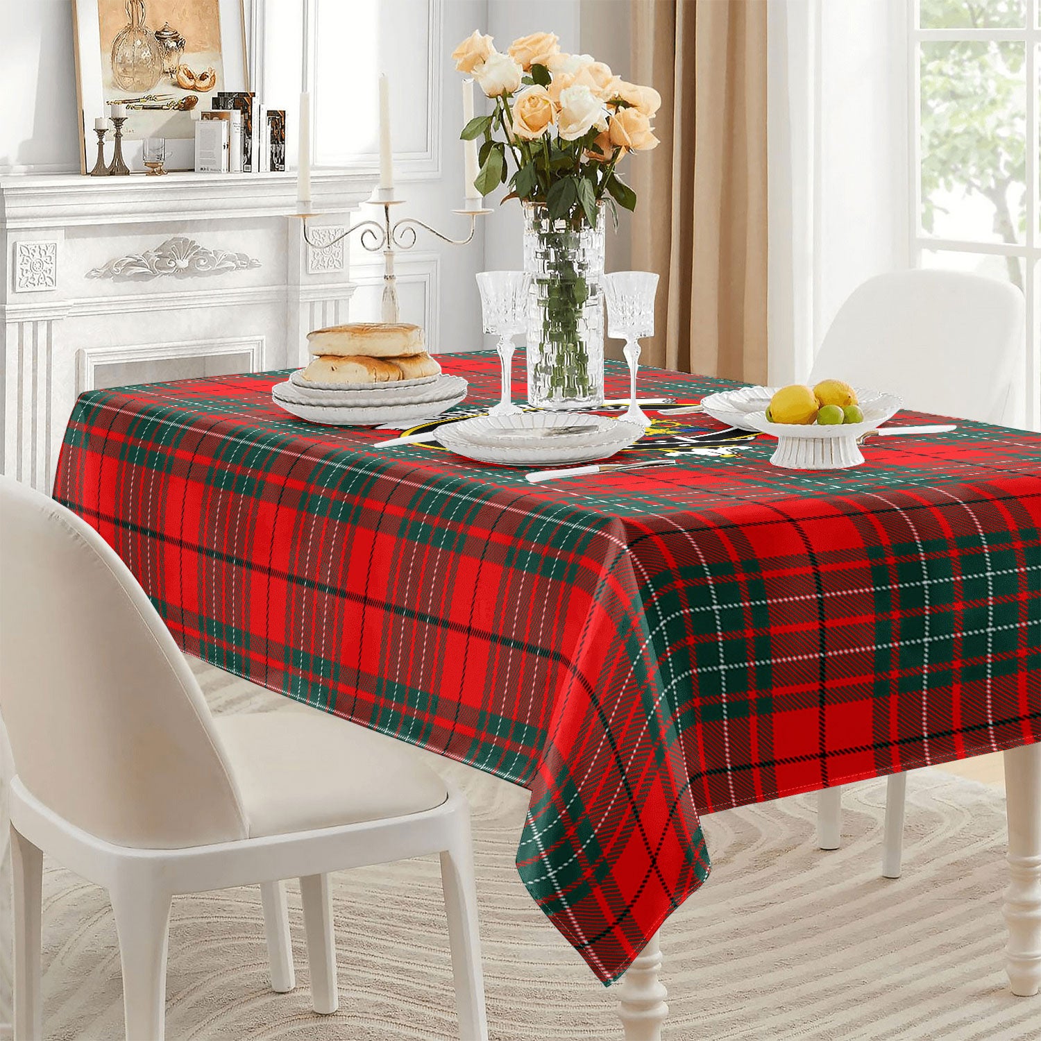 Cumming Modern Tartan Crest Tablecloth