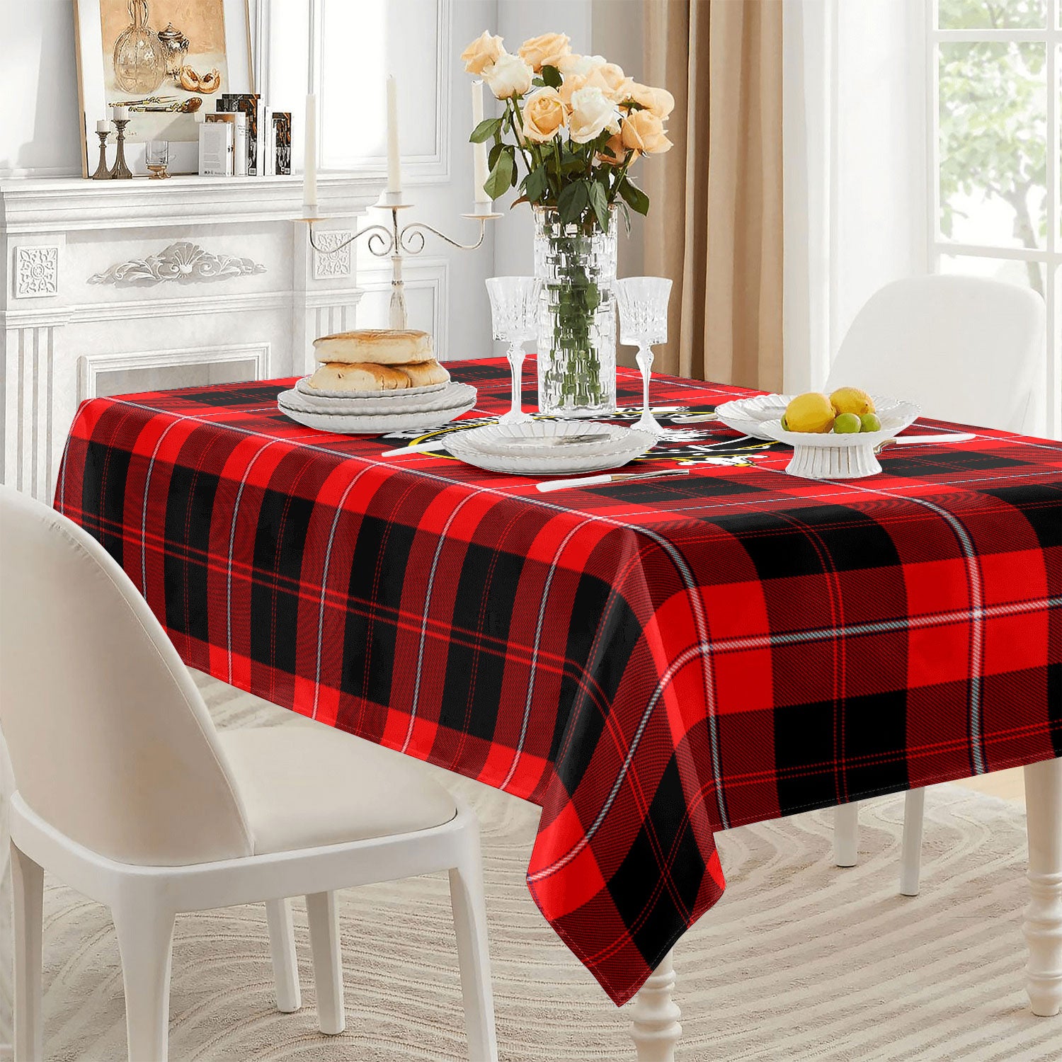Cunningham Modern Tartan Crest Tablecloth